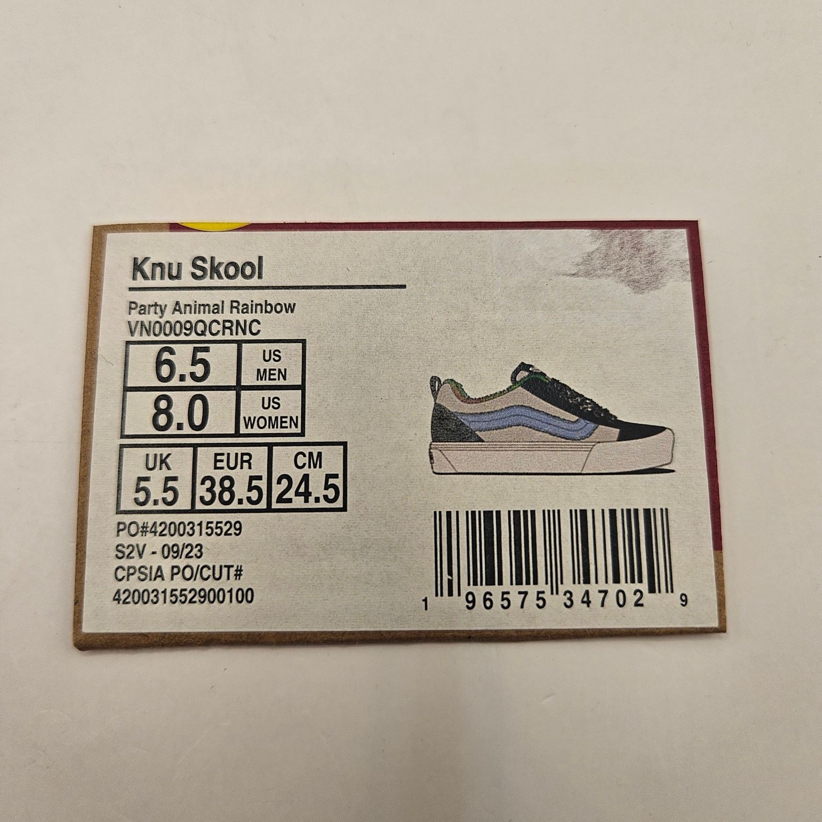 Vans VANS WOMEN'S 8 KNU SKOOL PARTY ANIMAL RAINBOW BLACK SUEDE Size US 8 / IT 38 - 6 Thumbnail
