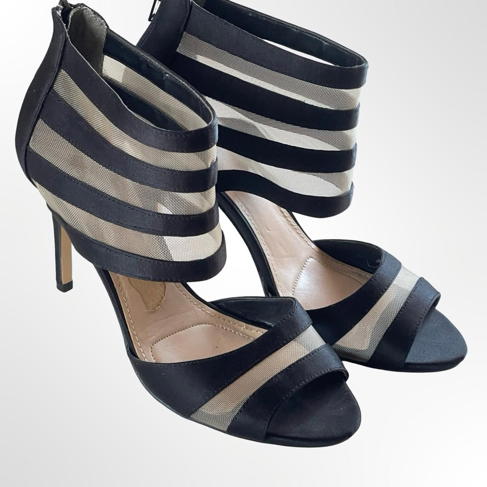 Other I Miller Black Mesh Strappy High Heel Sandals in size 6.5 Size US 6.5 / IT 36.5 - 1 Thumbnail