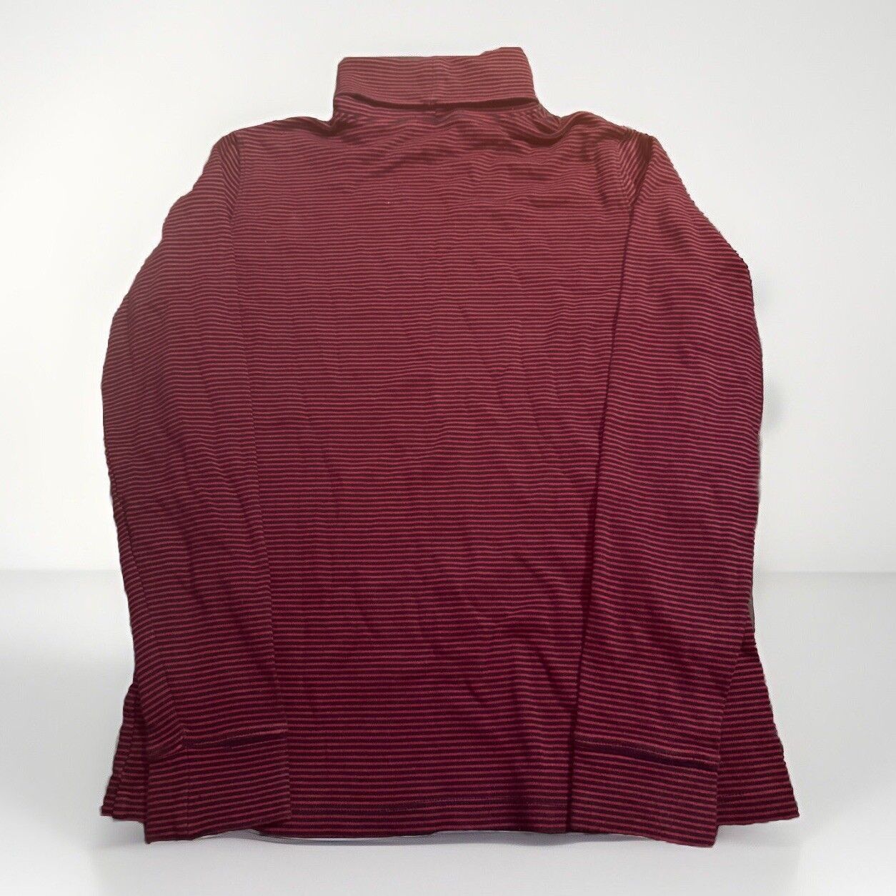 L.L. Bean LL Bean Top Womens Medium Red Gray Stripe Turtleneck Stretch Size XS / US 0-2 / IT 36-38 - 9 Thumbnail
