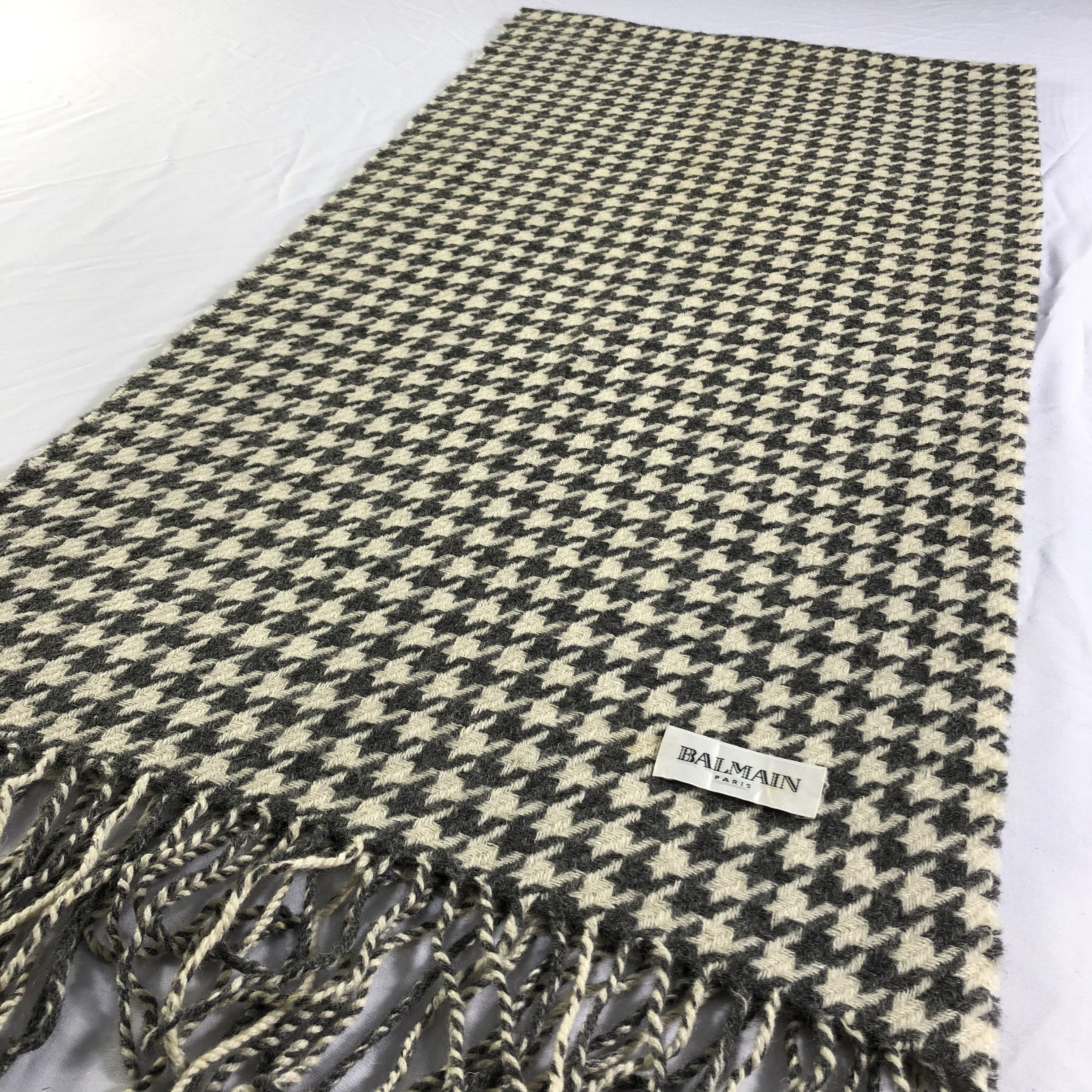 Pierre Balmain Balmain Houndstooth Cashmere Scarf Muffler Neckwear V2407 Size ONE SIZE - 3 Thumbnail