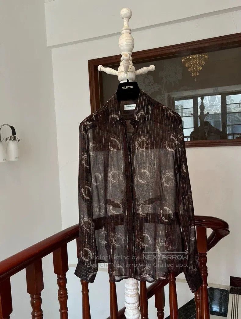 Saint Laurent Paris Saint Laurent 2018SS Silk Gold Thread Shirt. Size US M / EU 48-50 / 2 - 3 Thumbnail
