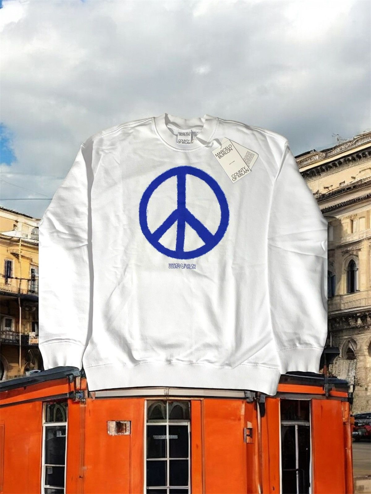 Marcelo Burlon Marcelo Burlon County Peace Organic Cotton Sweatshirt Size US L / EU 52-54 / 3 - 1 Thumbnail