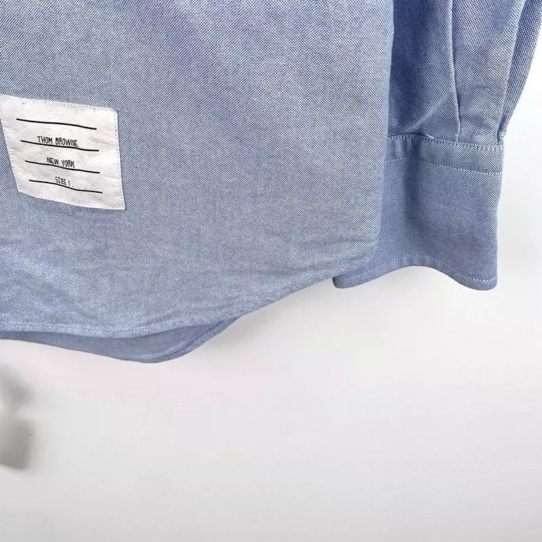 Thom Browne Thom Browne size1 Smog Blue Oxford cotton ragged collar lap Size US S / EU 44-46 / 1 - 5 Thumbnail
