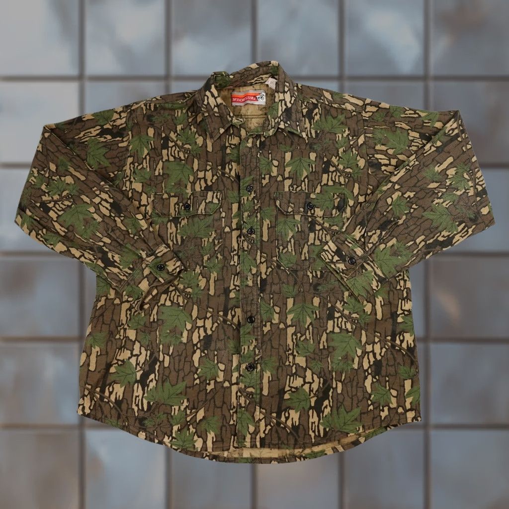 Vintage VINTAGE Winchester Shirt Mens L Brown Camo Flannel Button Up Hunting 90s Size US L / EU 52-54 / 3 - 1 Thumbnail