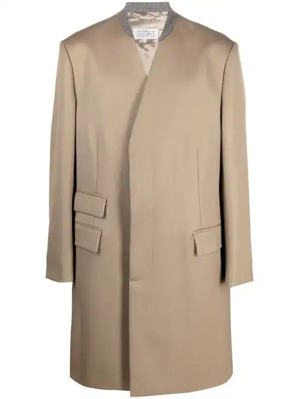 Maison Margiela o1w1db10226 Cavalry Single-breasted Wool Coat in Beige Size US S / EU 44-46 / 1 - 1 Thumbnail