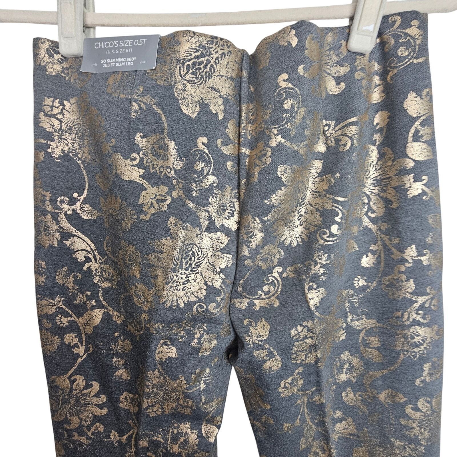Chicos Chicos Pants 0.5T (US 6T) Juliet So Slimming Floral Damask Size 28" / US 6 / IT 42 - 6 Thumbnail