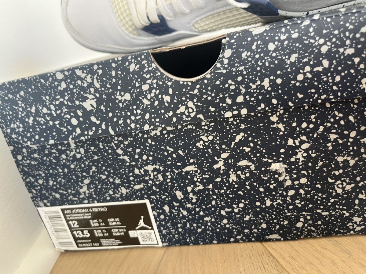 Nike Jordan 4 Midnight Navy Size US 12 / EU 45 - 6 Thumbnail