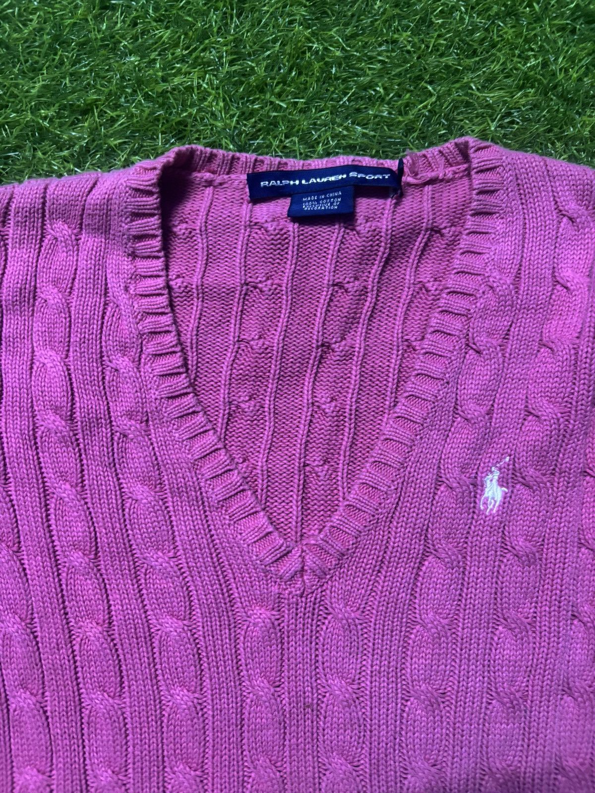 Polo Ralph Lauren Vintage Polo Ralph Lauren V neck cable knit sweater Size S / US 4 / IT 40 - 5 Thumbnail