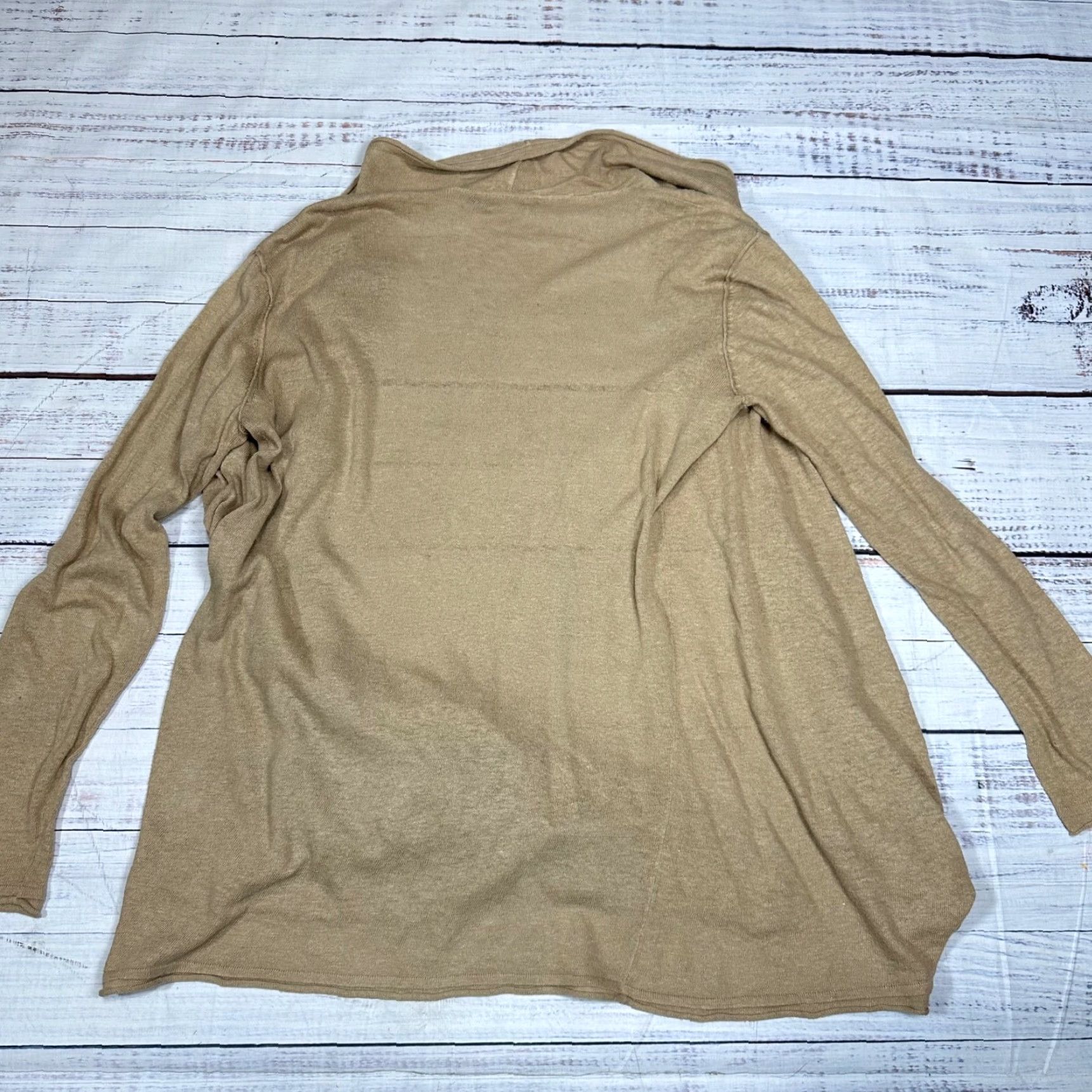 Vintage Peruvian Connection Cardigan Sweater Open Front Pima Cotton Linen Brown Sz S Women, Brown, Cardigan, Size S Size S / US 4 / IT 40 - 7 Thumbnail