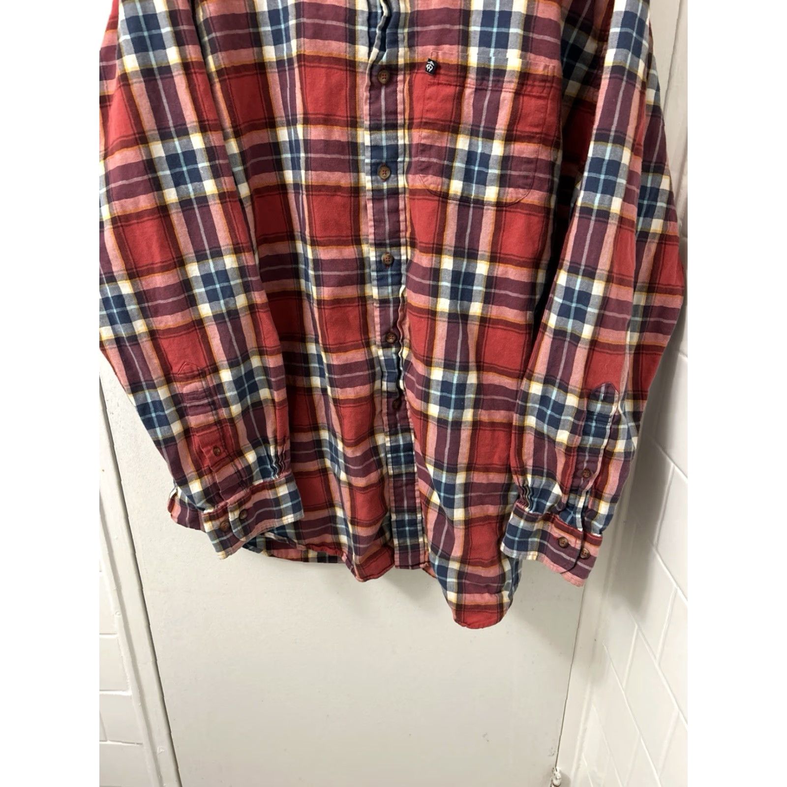 Brooks Brothers Brooks Brothers Original Polo Shirt Mens XL Red Herringbone Flannel Regular Fit Button-Up Size US XL / EU 56 / 4 - 3 Thumbnail