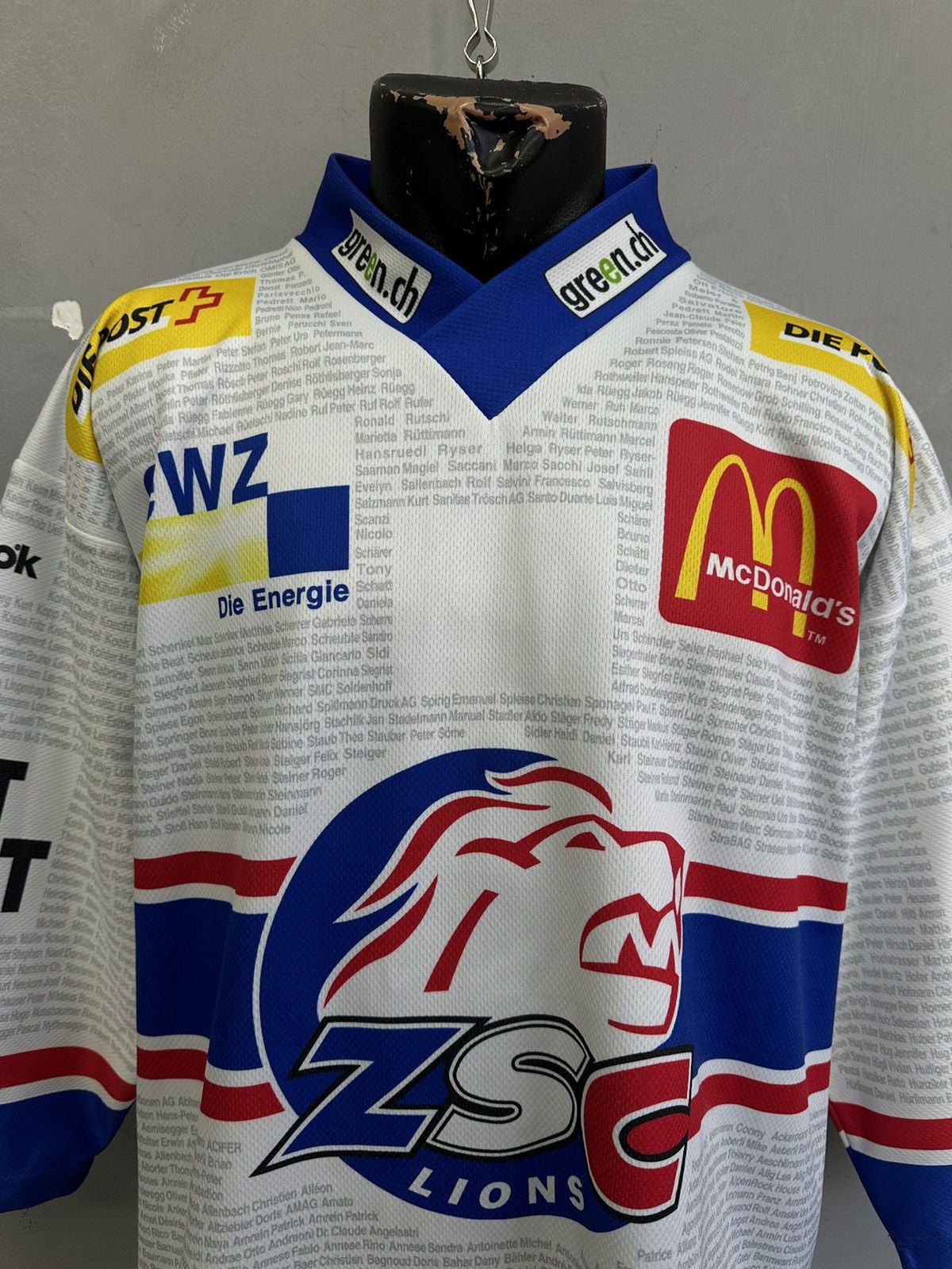 Adidas ZSC LIONS SWITZERLAND HOCKEY SHIRT JERSEY OCHSNER VINTAGE Size US M / EU 48-50 / 2 - 2 Thumbnail