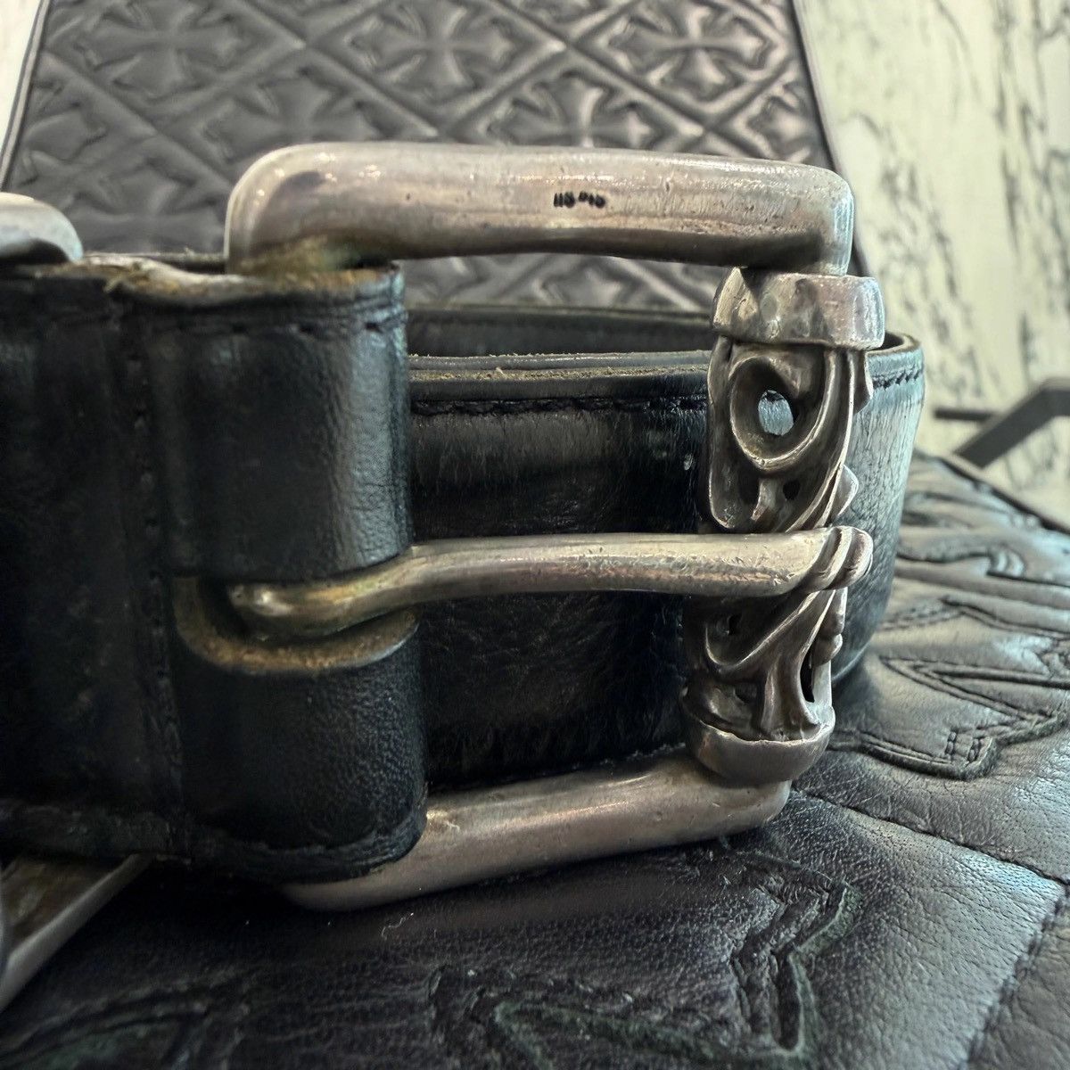 Chrome Hearts 30inch Chrome Hearts Roller Leather Belt 1.5 Size ONE SIZE - 4 Thumbnail