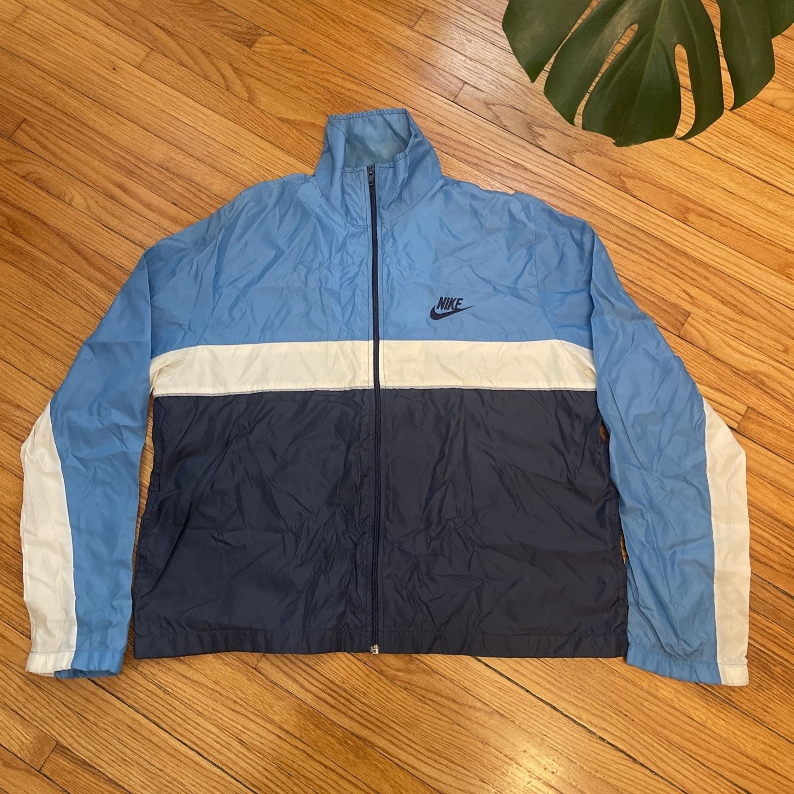 Nike Vintage 80s Large Nike Full Zip Nylon Windbreaker Track Jack Size US L / EU 52-54 / 3 - 2 Thumbnail