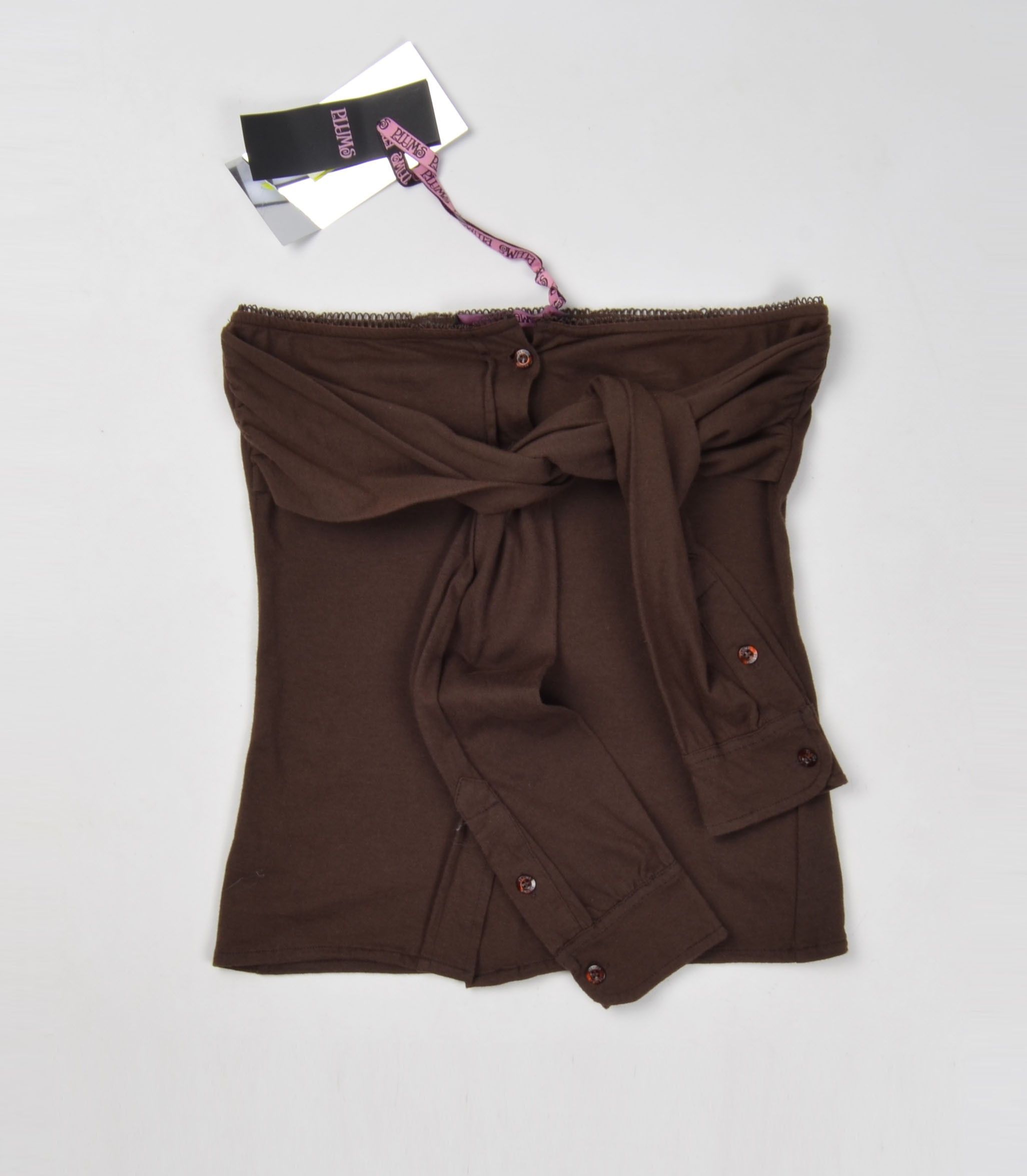 Other Y2K Plums Coquette Tube Top with Tie-Up Faux Sleeves Size S / US 4 / IT 40 - 4 Thumbnail