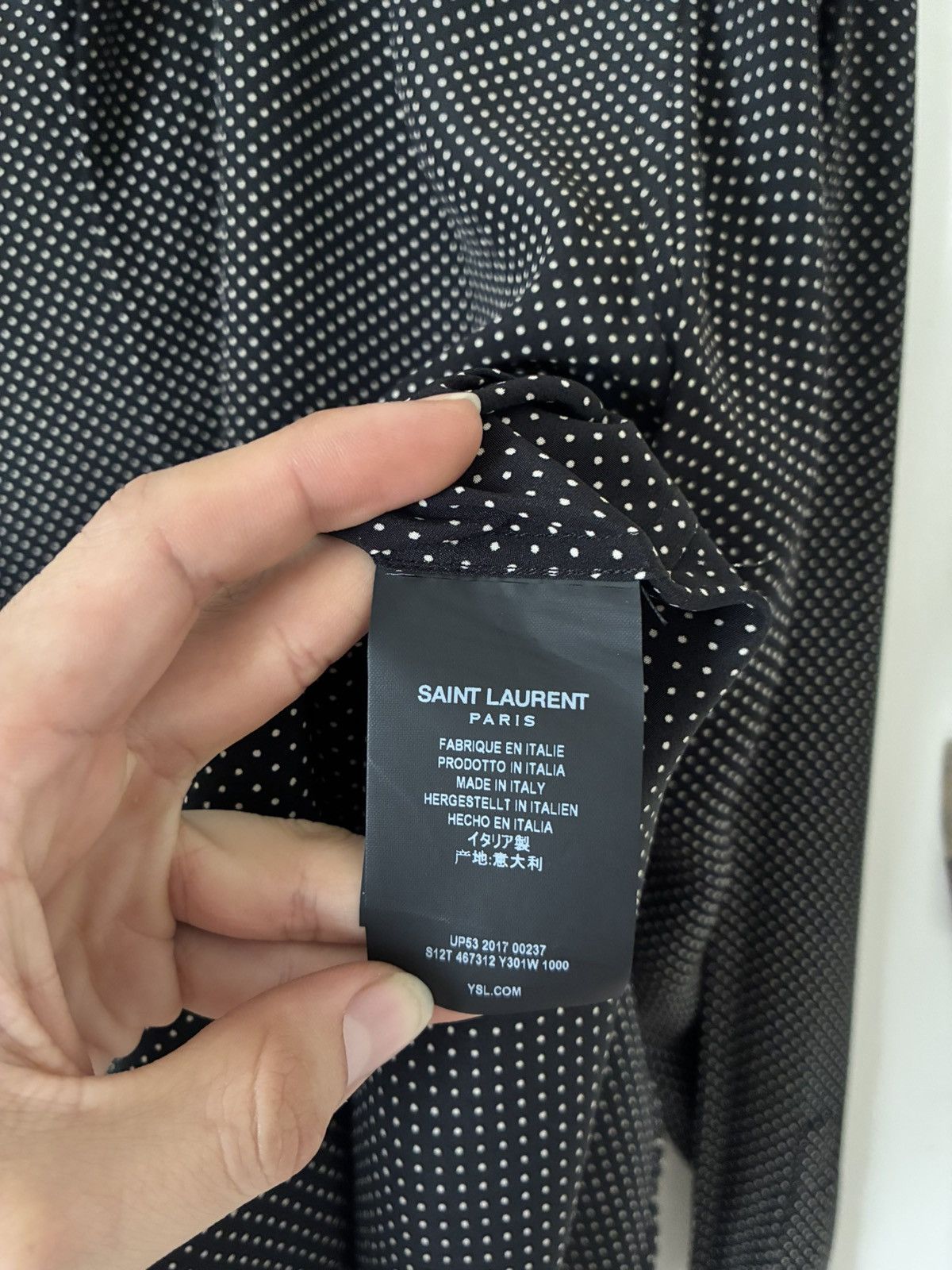 Saint Laurent Paris Saint Laurent Paris 2017 Silk Polka Dot Button Up Size US XL / EU 56 / 4 - 9 Thumbnail