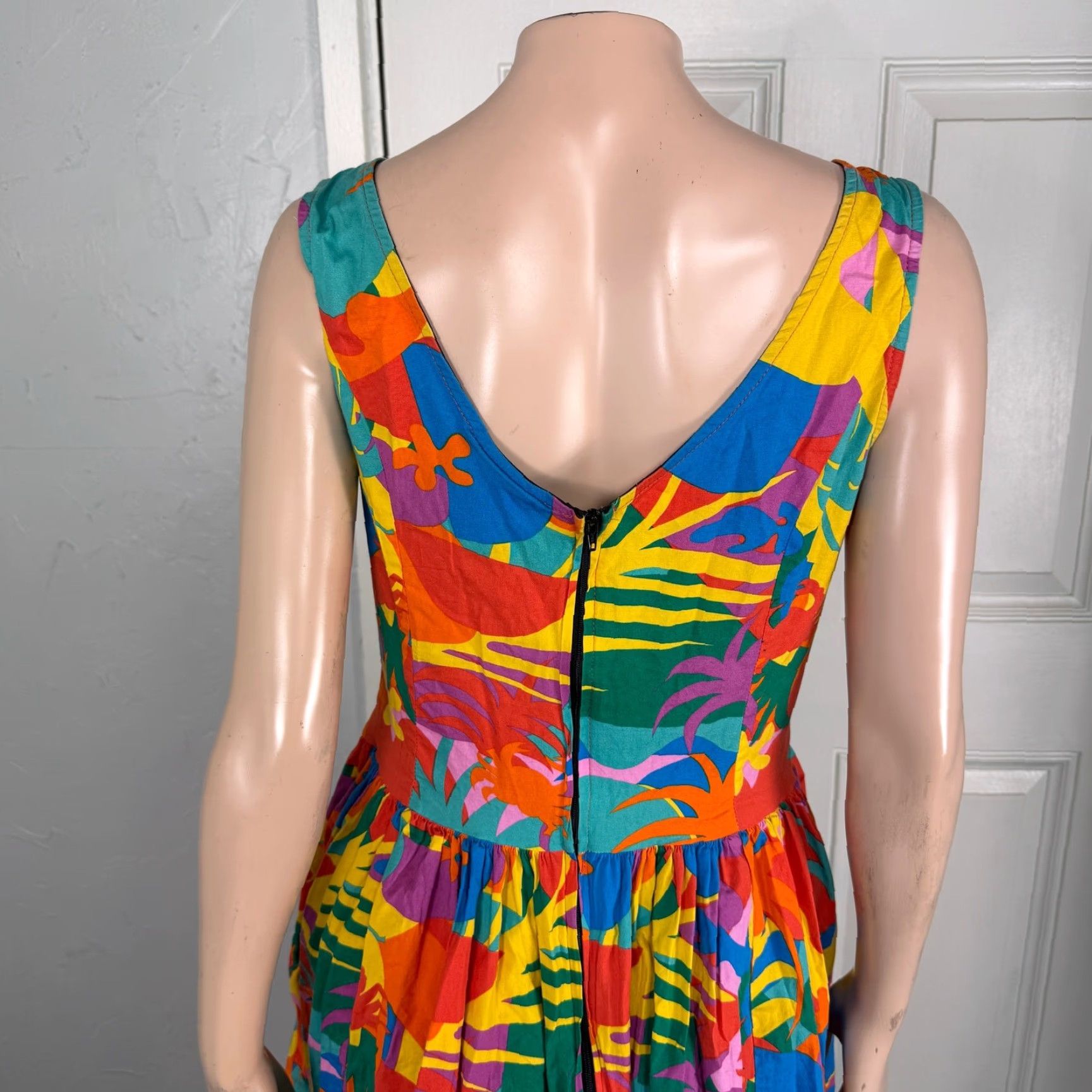Nooworks Women's Dress M Stretch Floral Cotton Tropico Tropical Pockets V5