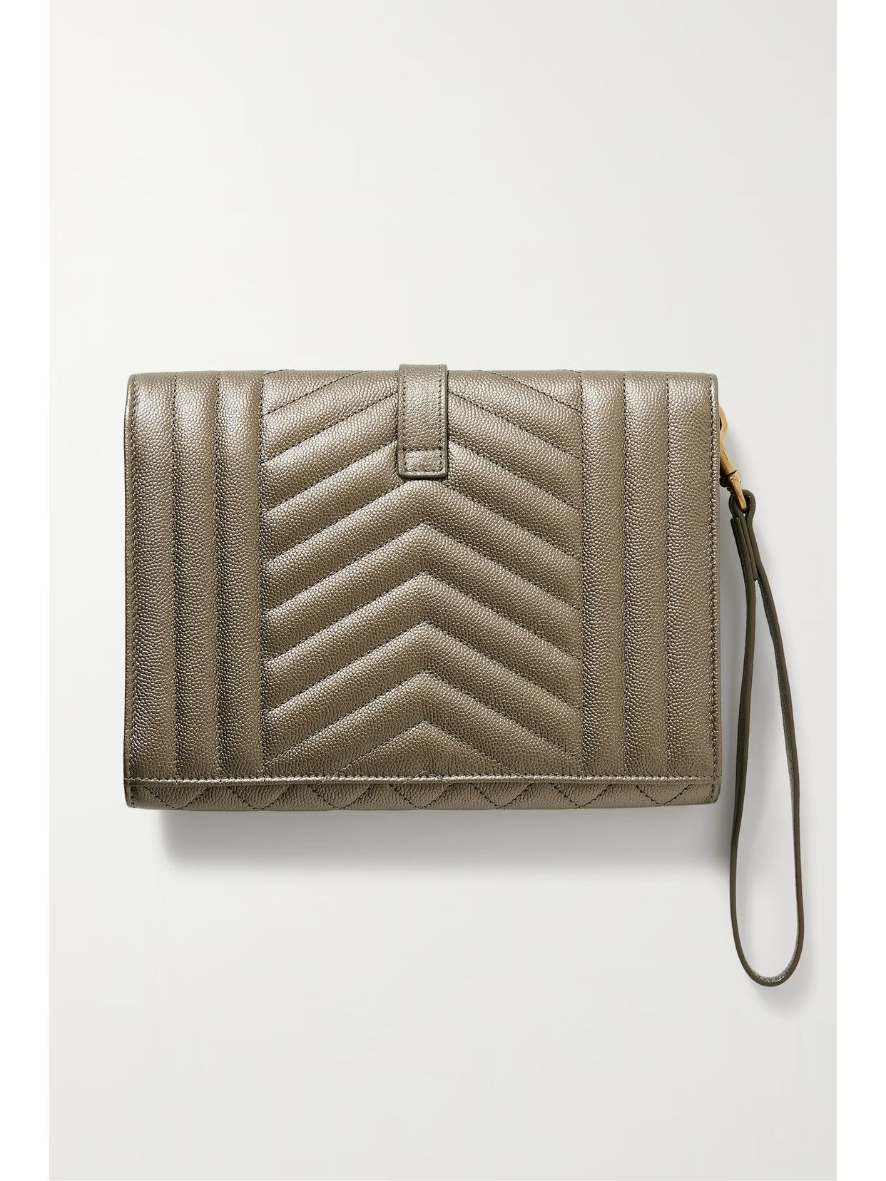 Saint Laurent Paris o1b1hav110125 Size: OS / Leather Pouch in Dark Piombo Size ONE SIZE - 5 Thumbnail