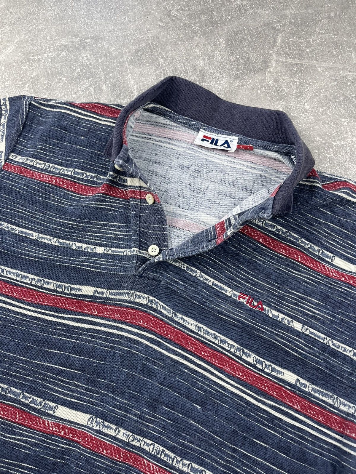 Fila × Vintage Fila Vintage 90s Tenis Striped 3 Button Polo T-Shirt Size US M / EU 48-50 / 2 - 6 Thumbnail