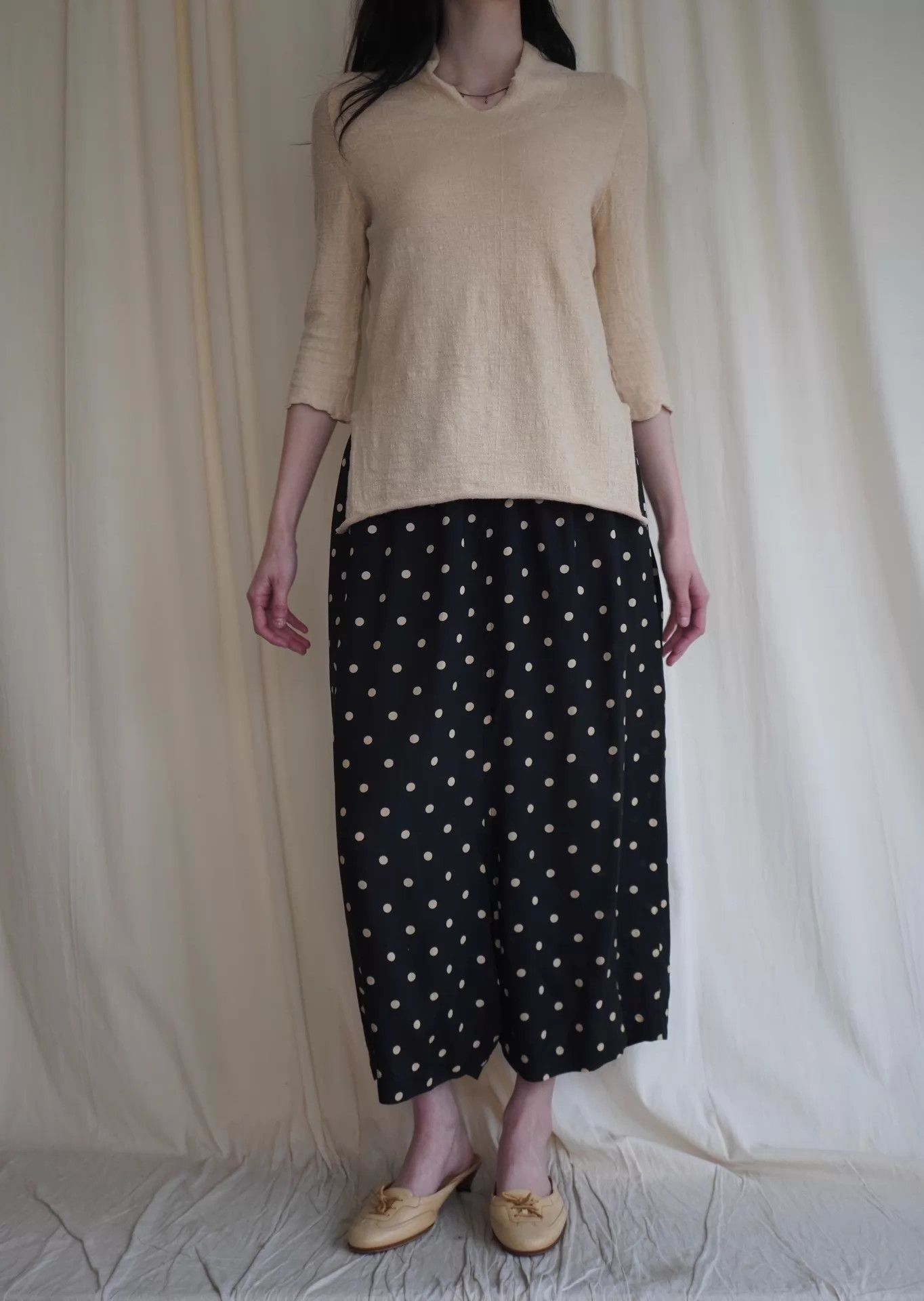 Y's Y's Yohji Yamamoto stretch linen 7/8 top size 3 women's Size L / US 10 / IT 46 - 2 Thumbnail