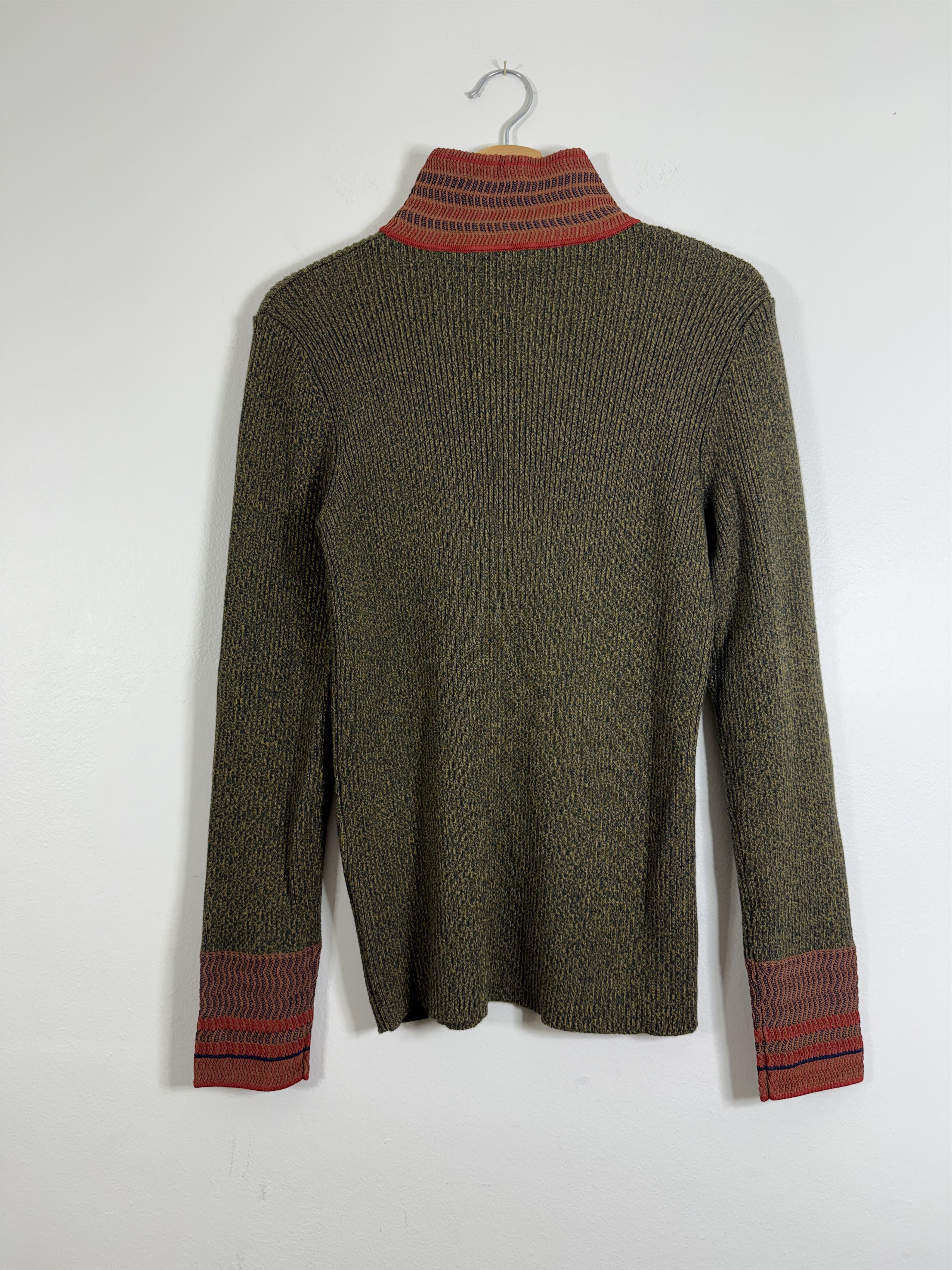Wales Bonner Green Ribbed Wool/Viscose Turtleneck Size US XL / EU 56 / 4 - 2 Thumbnail
