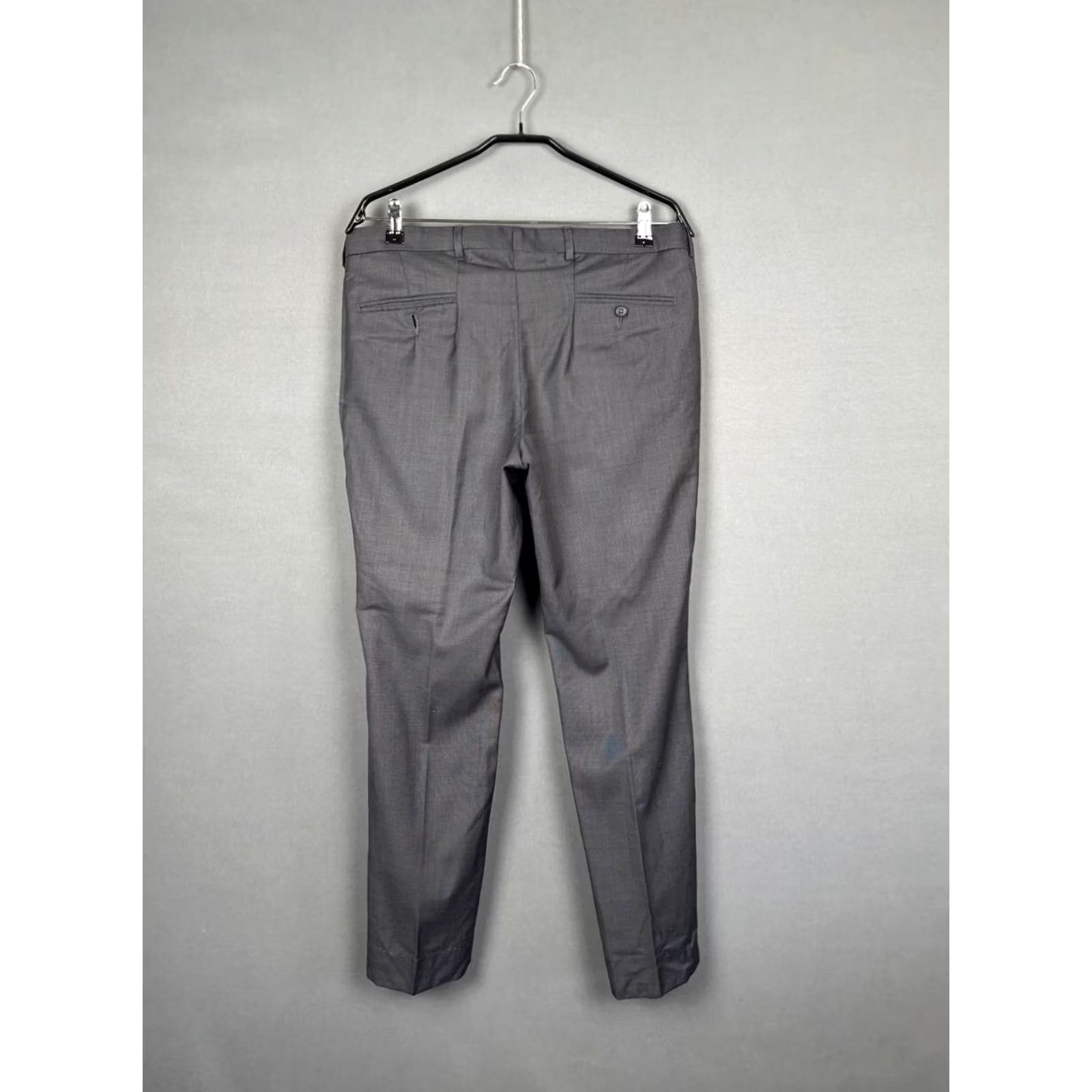 Z Zegna Z Zegna Pants Mens Size 48R Gray Wolle Flat Front Slim Straight Leg Dress Size US 32 / EU 48 - 2 Thumbnail