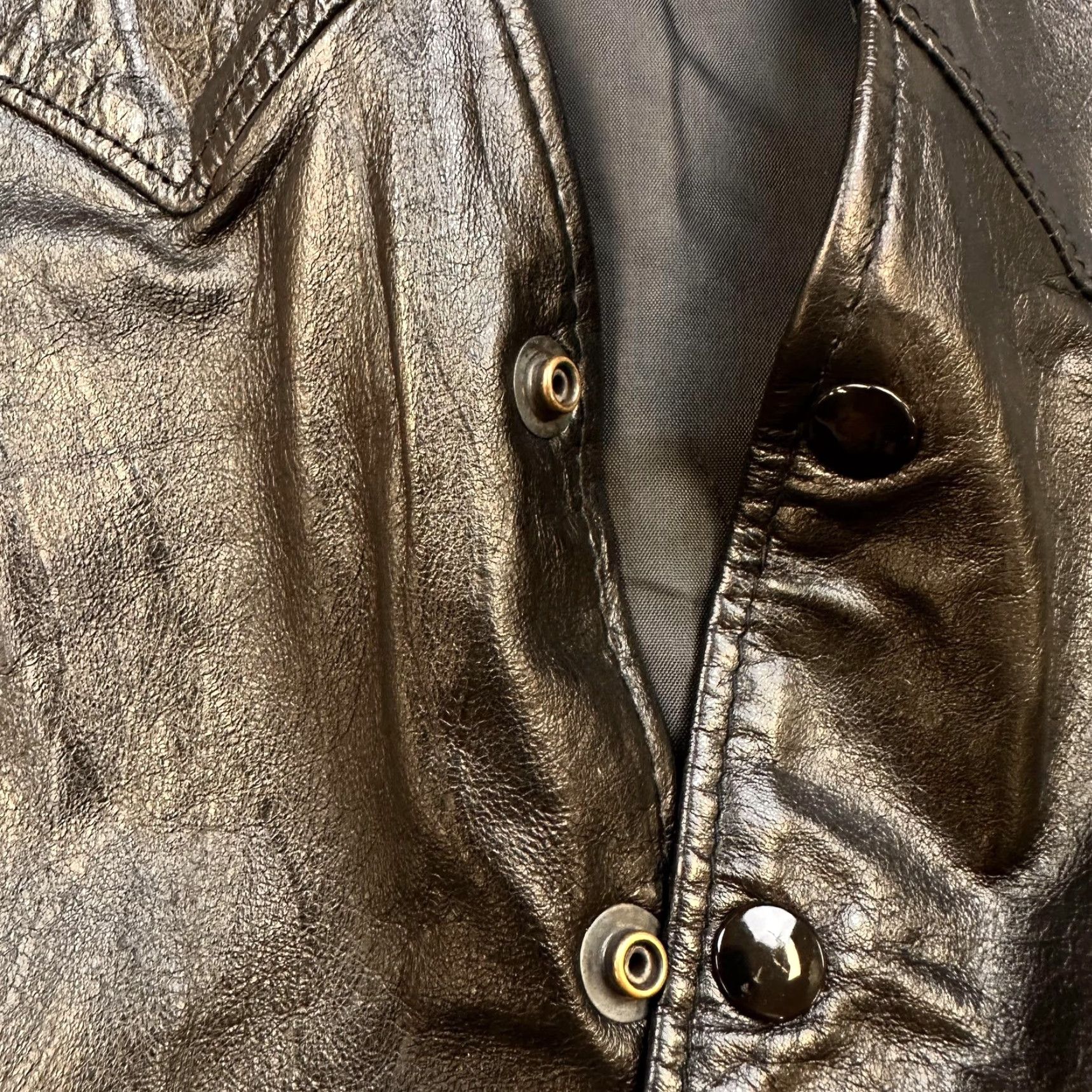 Sears VINTAGE Sears The Leather Shop Vest Mens 44 Black Leather Button Front Western Shirt Hoodie Hat etc Size US S / EU 44-46 / 1 - 3 Thumbnail