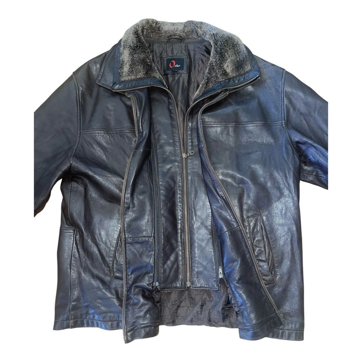 Other Oxide Men’s Brown leather coat with zip out Lining faux fur Size US XXL / EU 58 / 5 - 6 Thumbnail