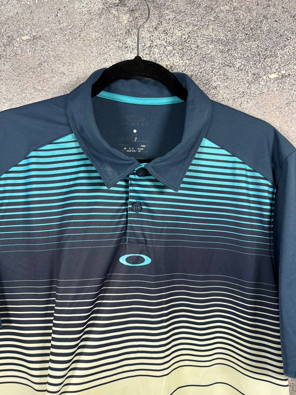 Oakley Vintage Oakley Center Logo Stripped Blue Men's Polo Shirt Size US L / EU 52-54 / 3 - 5 Thumbnail