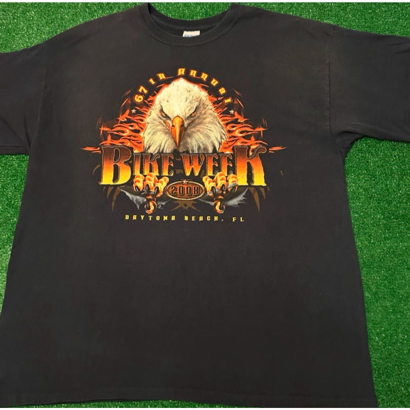 Vintage VINTAGE Y2K Bike Week Daytona Beach 2008 Biker Flames Eagle VTG Shirt Mens XL Size US XL / EU 56 / 4 - 4 Thumbnail