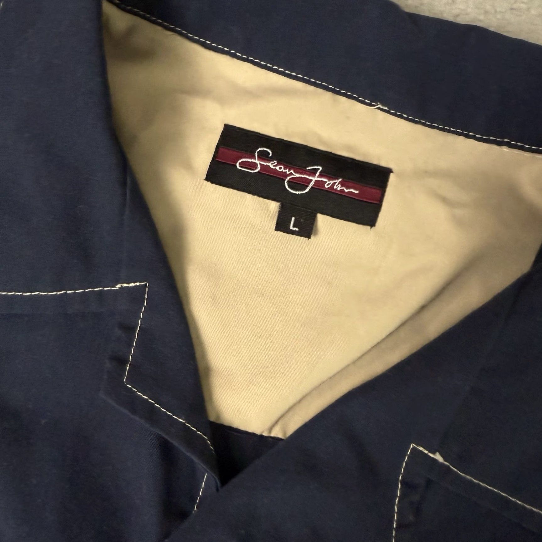 Sean John VINTAGE Sean John Shirt Mens Button-Up Short Sleeve Blue Embroidered L 3153 Casual Size US L / EU 52-54 / 3 - 4 Thumbnail