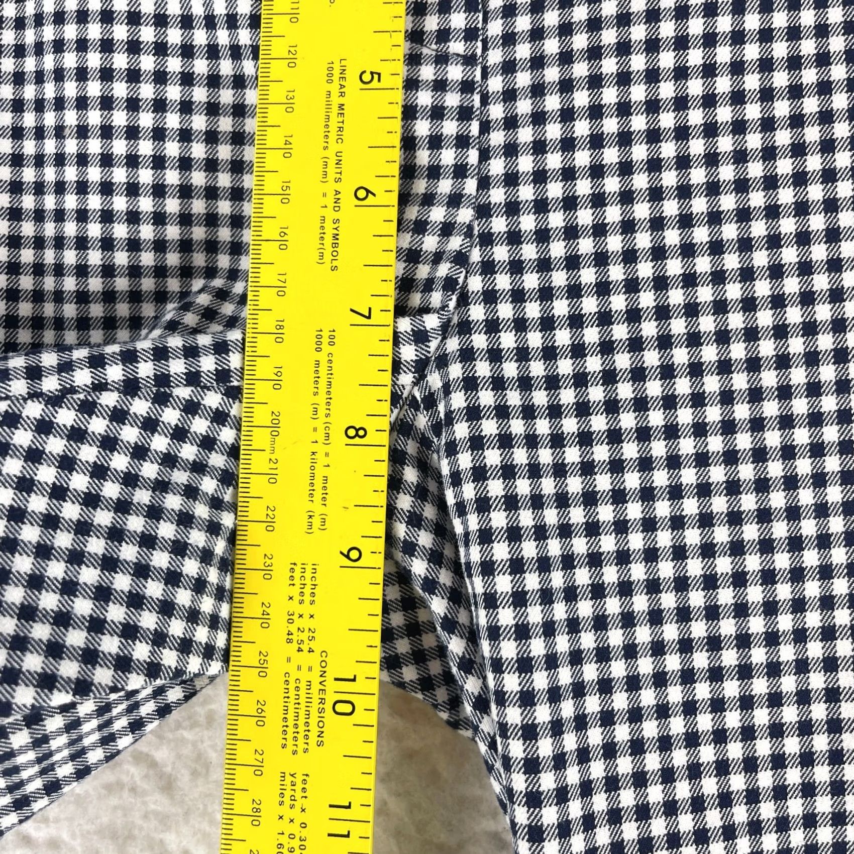 J. Jill J. Jill Blue Gingham Straight Leg Pants Womens Size 4P Low-Rise Flat Front Pull On Size 27" / US 4 / IT 40 - 7 Thumbnail