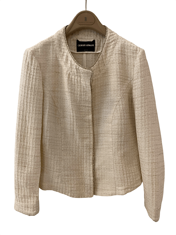Giorgio Armani Fitted blazer with mini ruffle trim Size M / US 6-8 / IT 42-44 - 3 Thumbnail