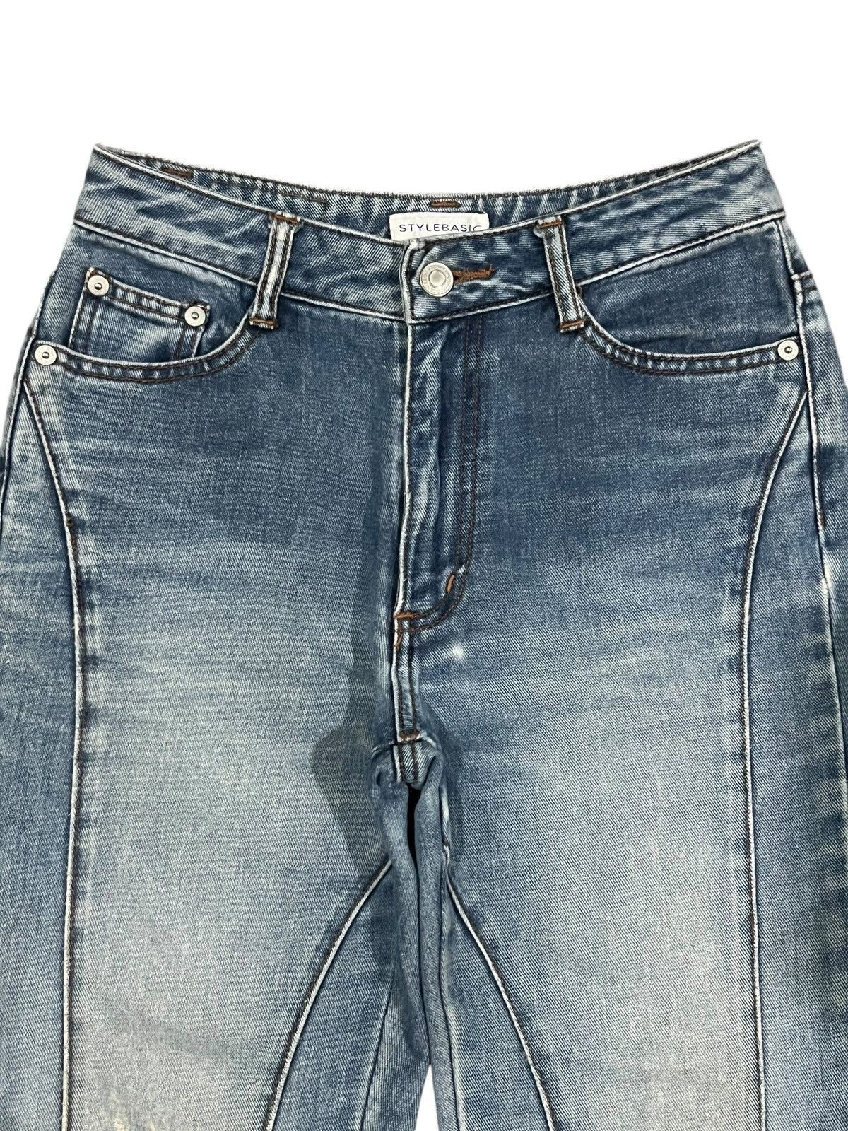 Hysteric Glamour × Japanese Brand Vintage Japanese Brand Blue Washed Distressed Flare Jeans Size 26" / US 2 / IT 38 - 3 Thumbnail