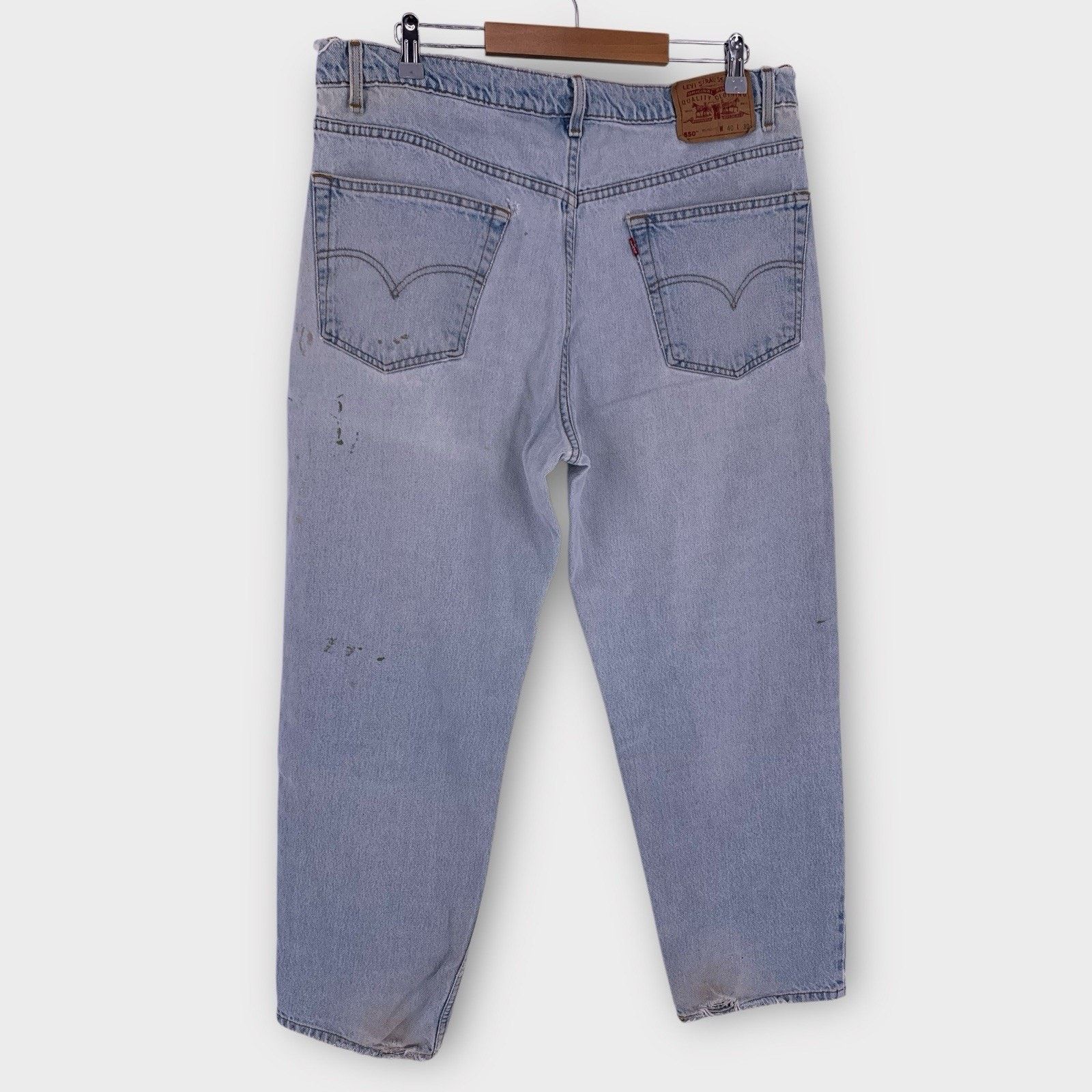 Levi's VTG Levi’s 550 Jeans 38x30 Blue Relaxed Fit USA Thrashed Size US 38 / EU 54 - 3 Thumbnail