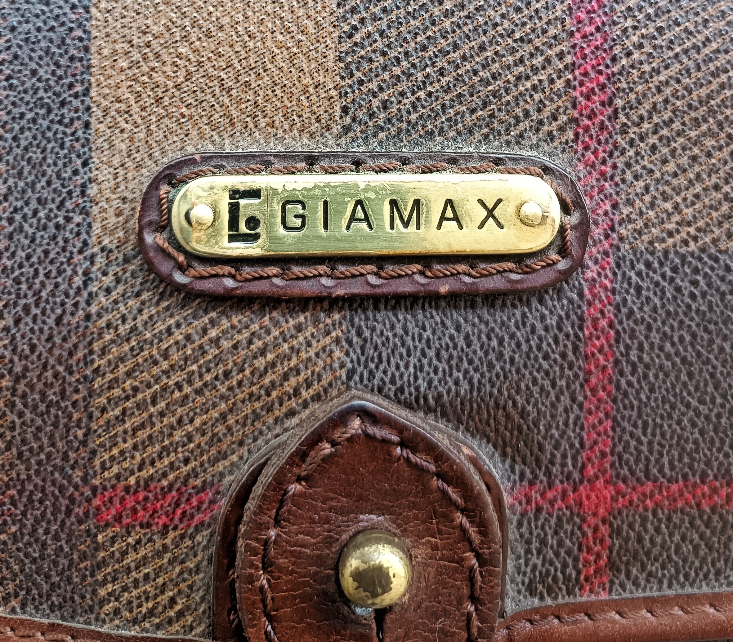 Leather × Vintage GIAMAX VINTAGE CHECK MONOGRAM LEATHER SLING BAG Size ONE SIZE - 6 Thumbnail