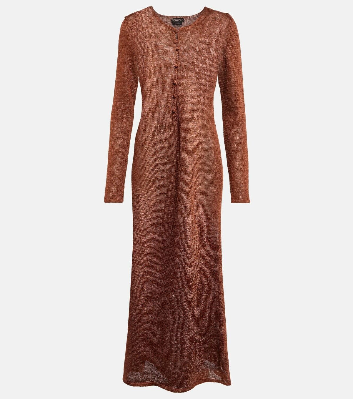 Tom Ford o1y0126 Midi Dress in Brown Size XS / US 0-2 / IT 36-38 - 1 Thumbnail