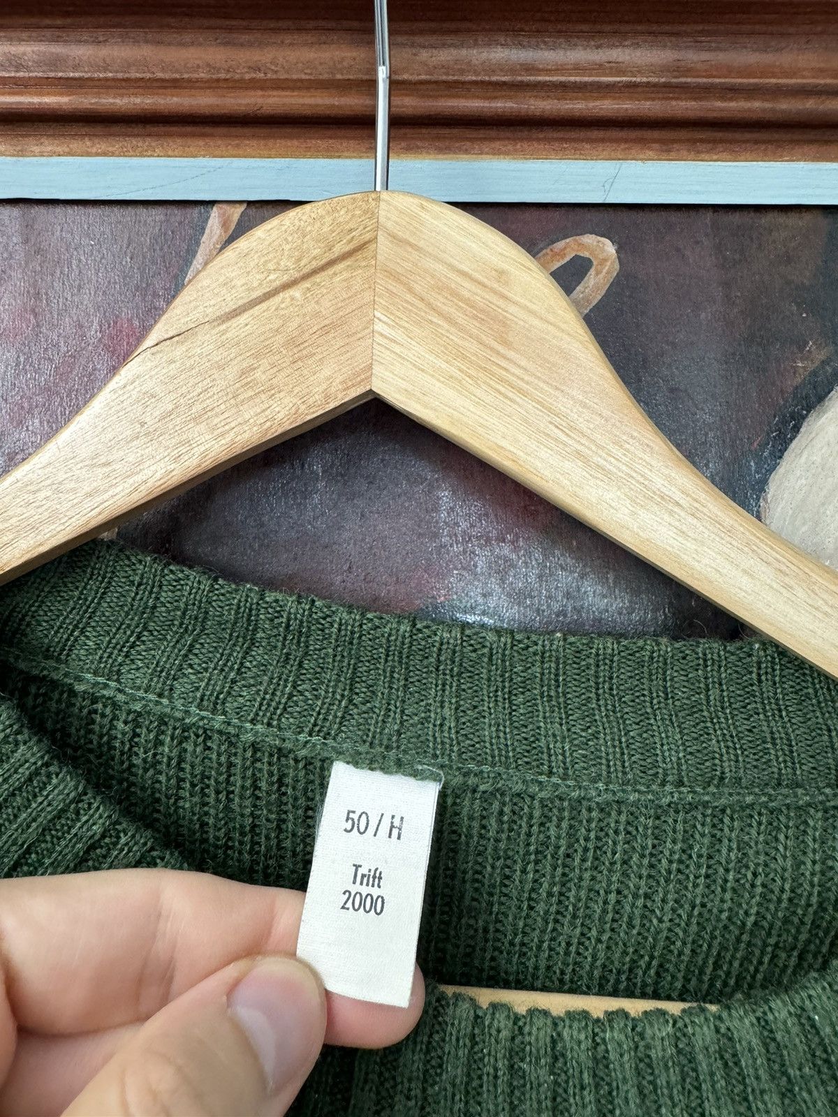 Vintage Avant Garde Polizei Knit Sweater German Police Wool Green Size US M / EU 48-50 / 2 - 4 Thumbnail