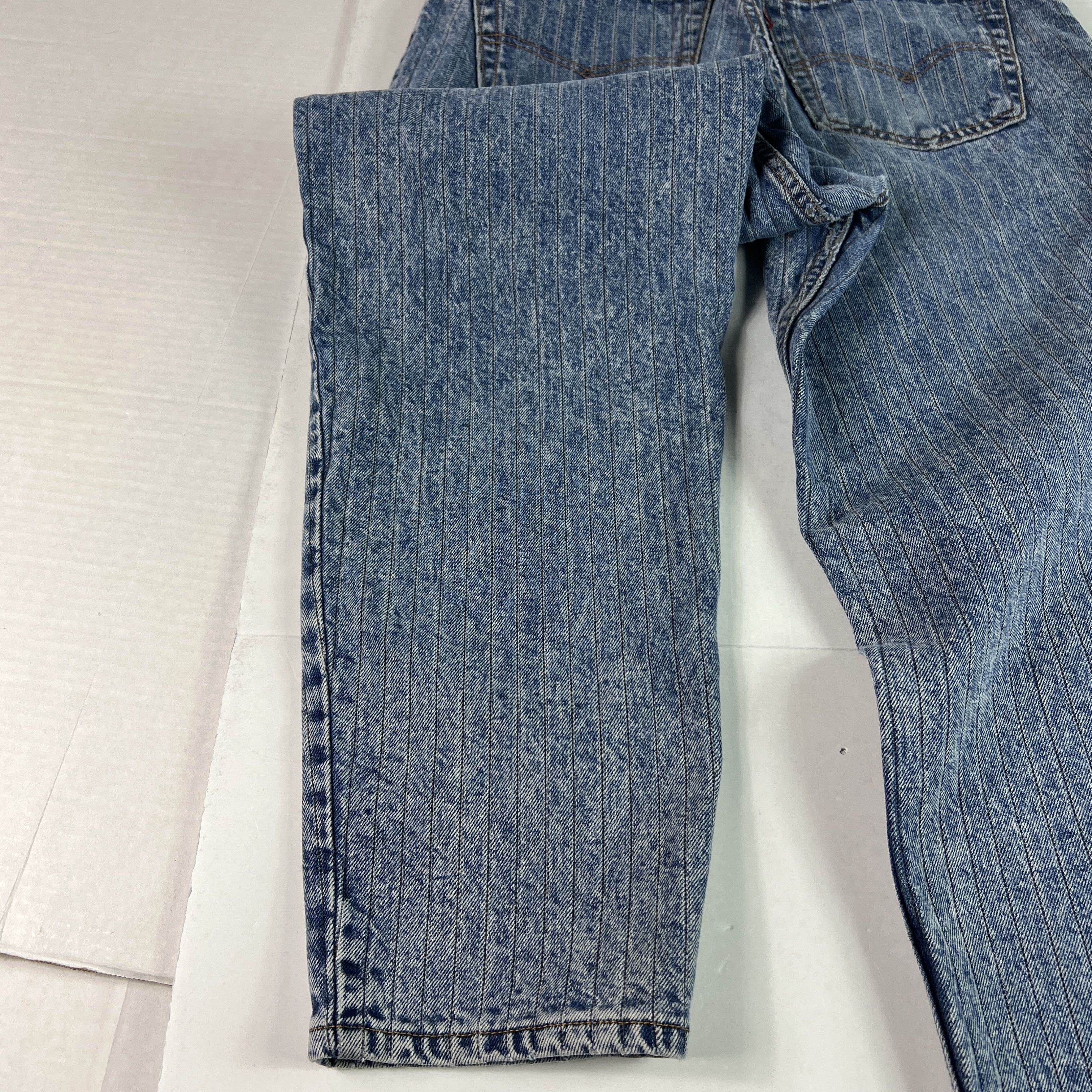 Levi's VTG 80s Levi's Jeans 550 Relaxed Blue Pinstripe Faded Denim Size US 32 / EU 48 - 20 Thumbnail