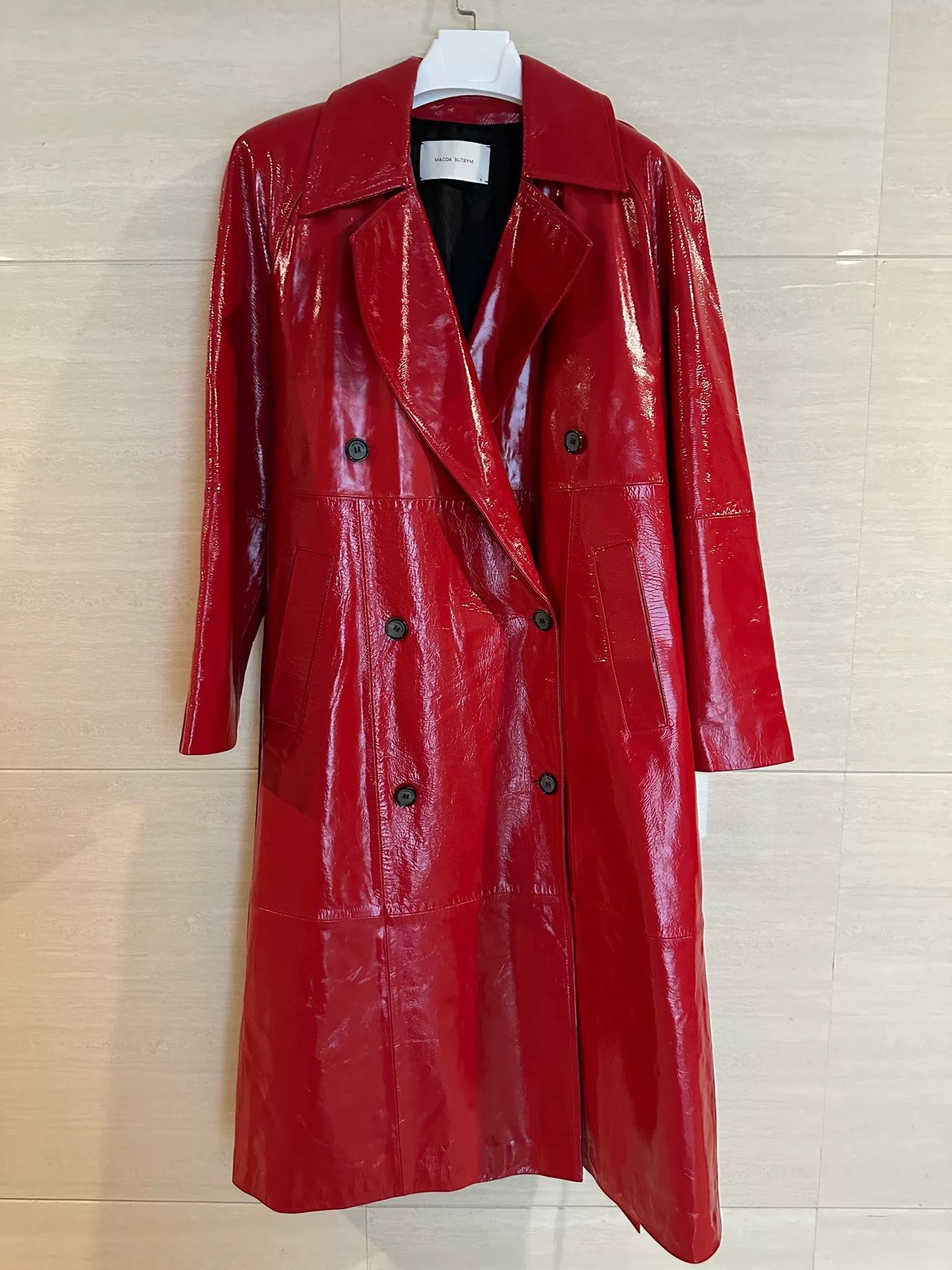 Magda Butrym Magda Butrym Red Leather Trench Coat Size S / US 4 / IT 40 - 1 Thumbnail
