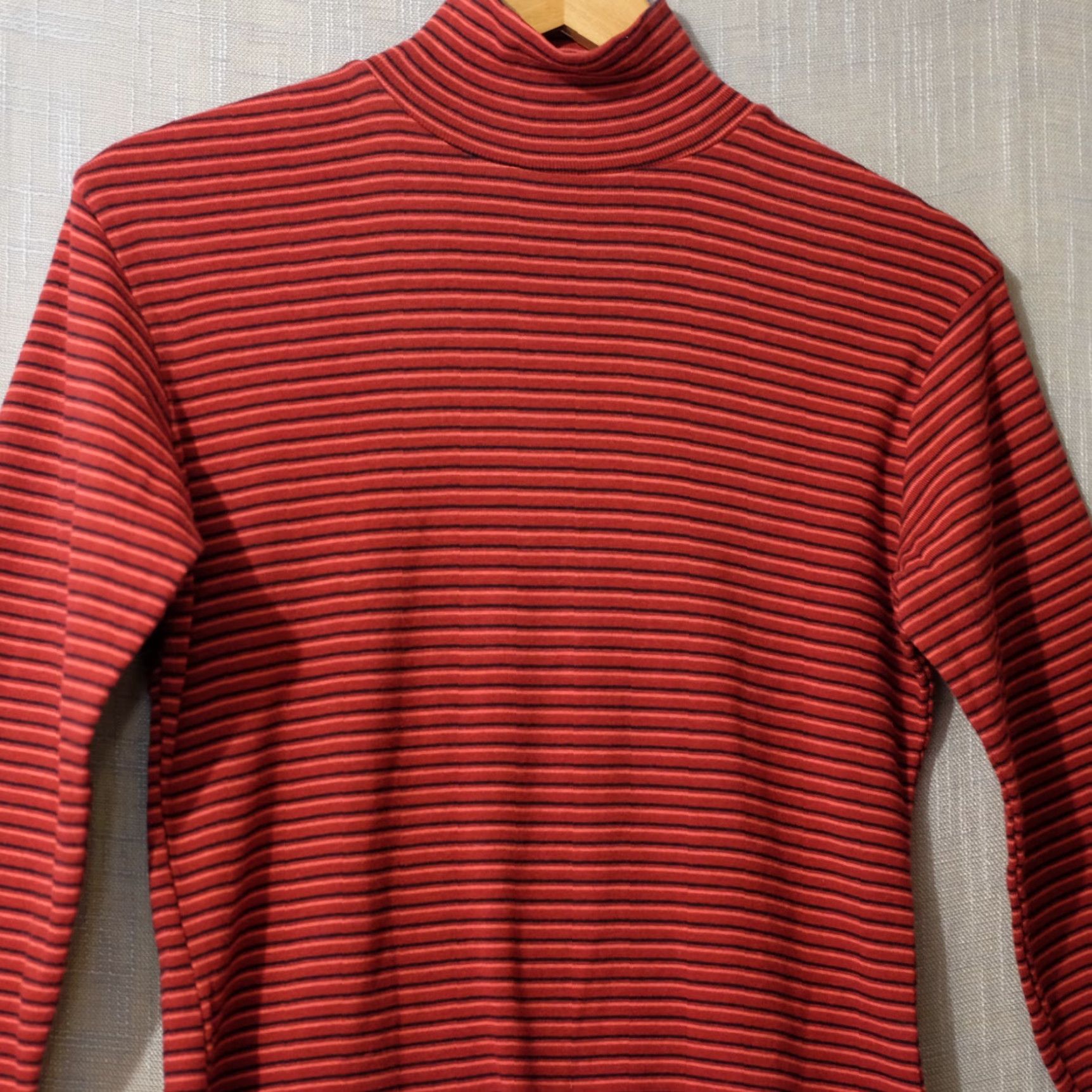 Vintage VINTAGE Columbia Shirt Mock Neck Stripe Red/Black/Pink Women's M #H81-4 Size M / US 6-8 / IT 42-44 - 2 Thumbnail