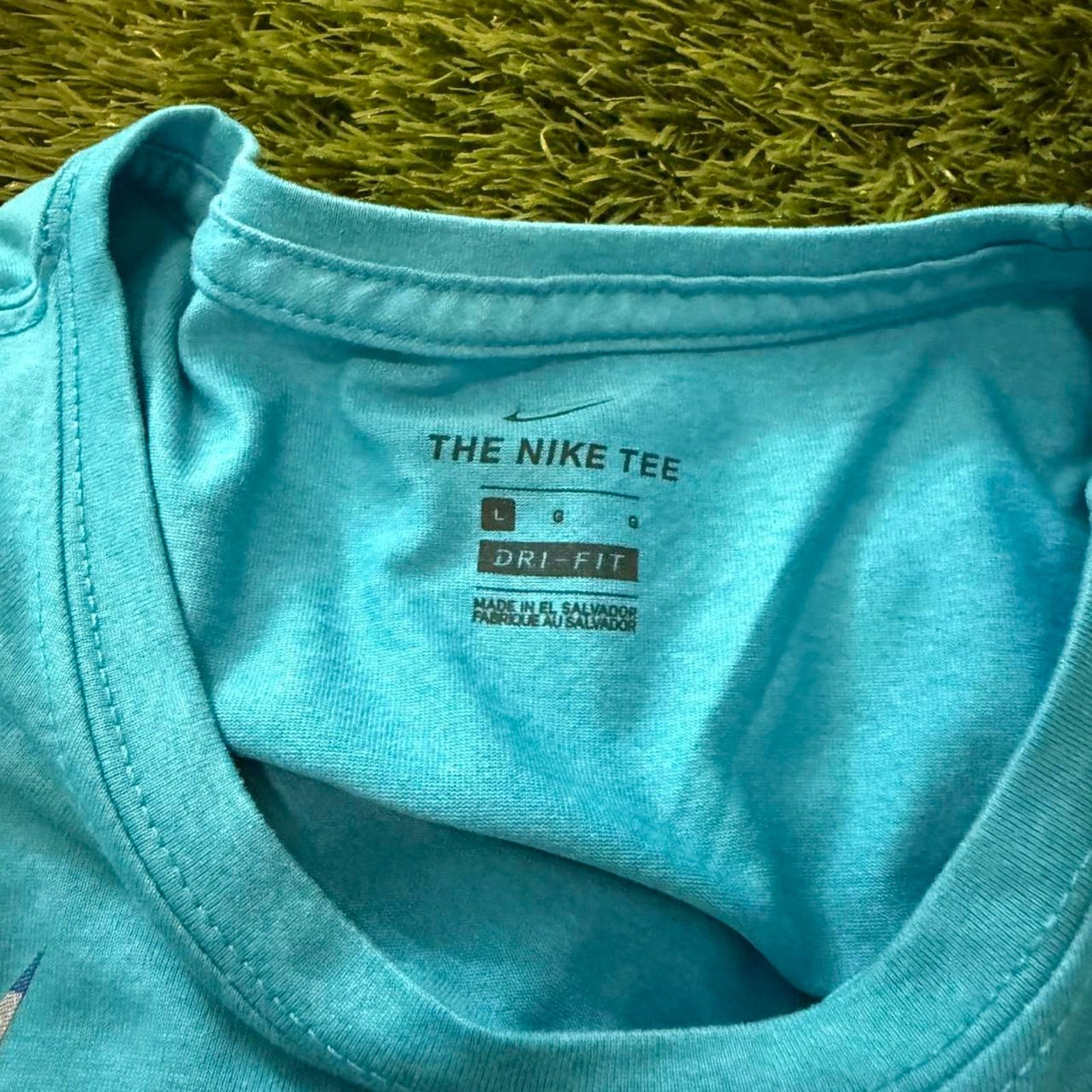 Nike Nike Dri-FIT tee in blue and white Breathable Athletic style Size L / US 10 / IT 46 - 4 Thumbnail