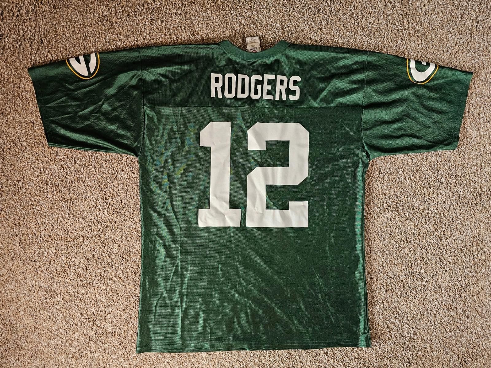 Designer Green Bay Packers Aaron Rodgers NFL Apparel Green Jersey L Size US L / EU 52-54 / 3 - 7 Thumbnail