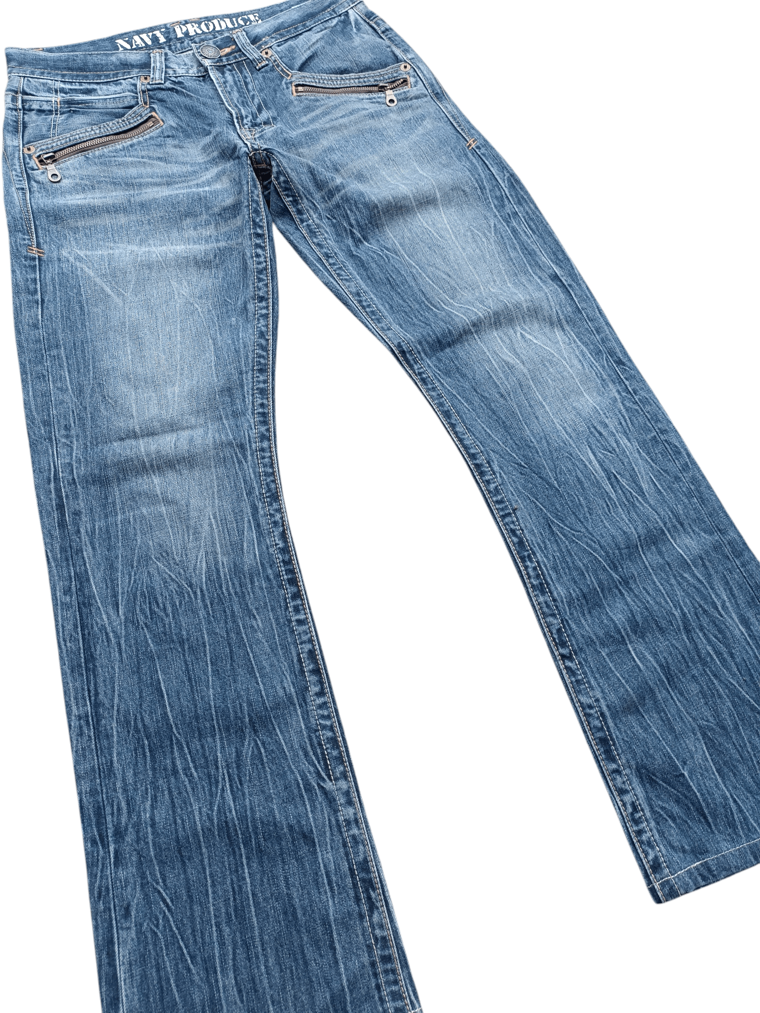 Japanese Brand Japanese Brand NavyProduce Whiskers Jeans Denim Size US 31 - 2 Thumbnail