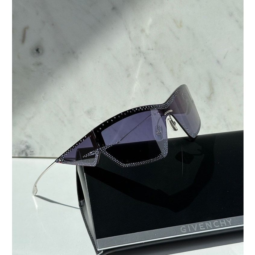 Givenchy Givenchy GV4100US Mask Strass Crystal Blue Sunglasses $1090 Size ONE SIZE - 1 Thumbnail