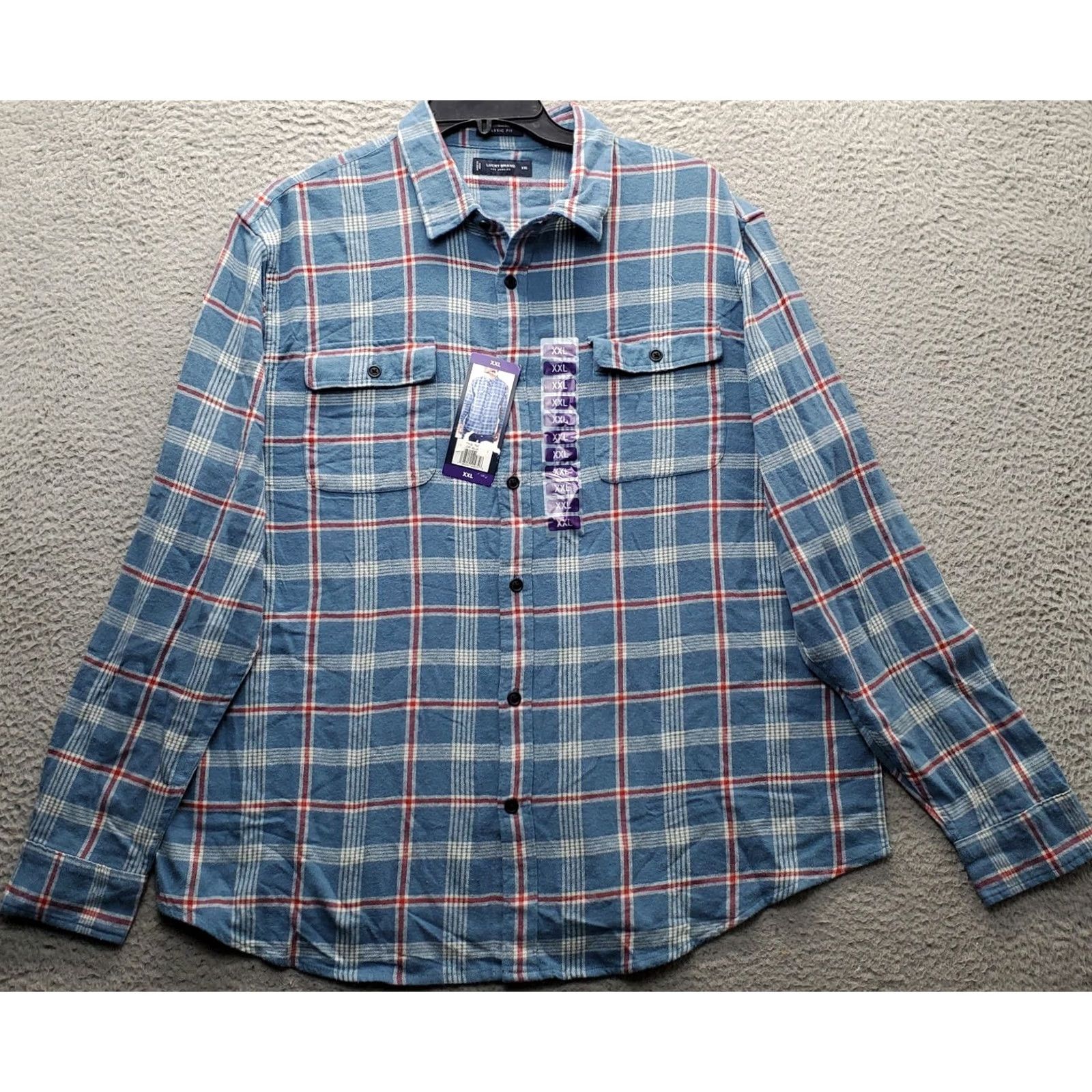 Lucky Brand Lucky Brand Flannel Shirt Mens XXL Multi Plaid Classic Fit Collared Button Up Size US XXL / EU 58 / 5 - 2 Thumbnail