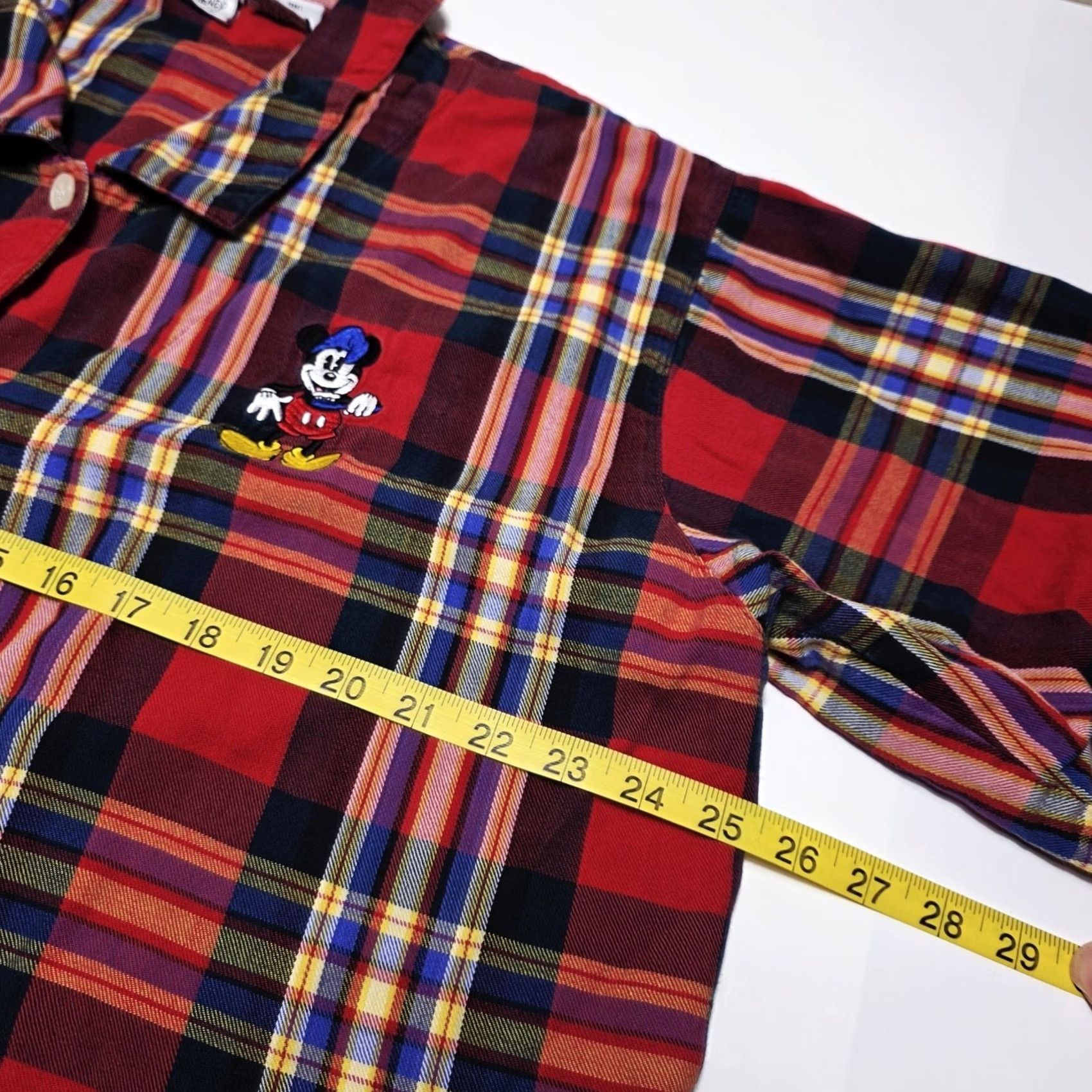 Disney Disney Top Women’s L/XL Red Plaid Mickey Mouse Sleep Wear VTG Buttons Knit Cotton 3/4 Sleeve Collared Shirt Pajama Nightwear Nightwear Disney Store Size XL / US 12-14 / IT 48-50 - 7 Thumbnail