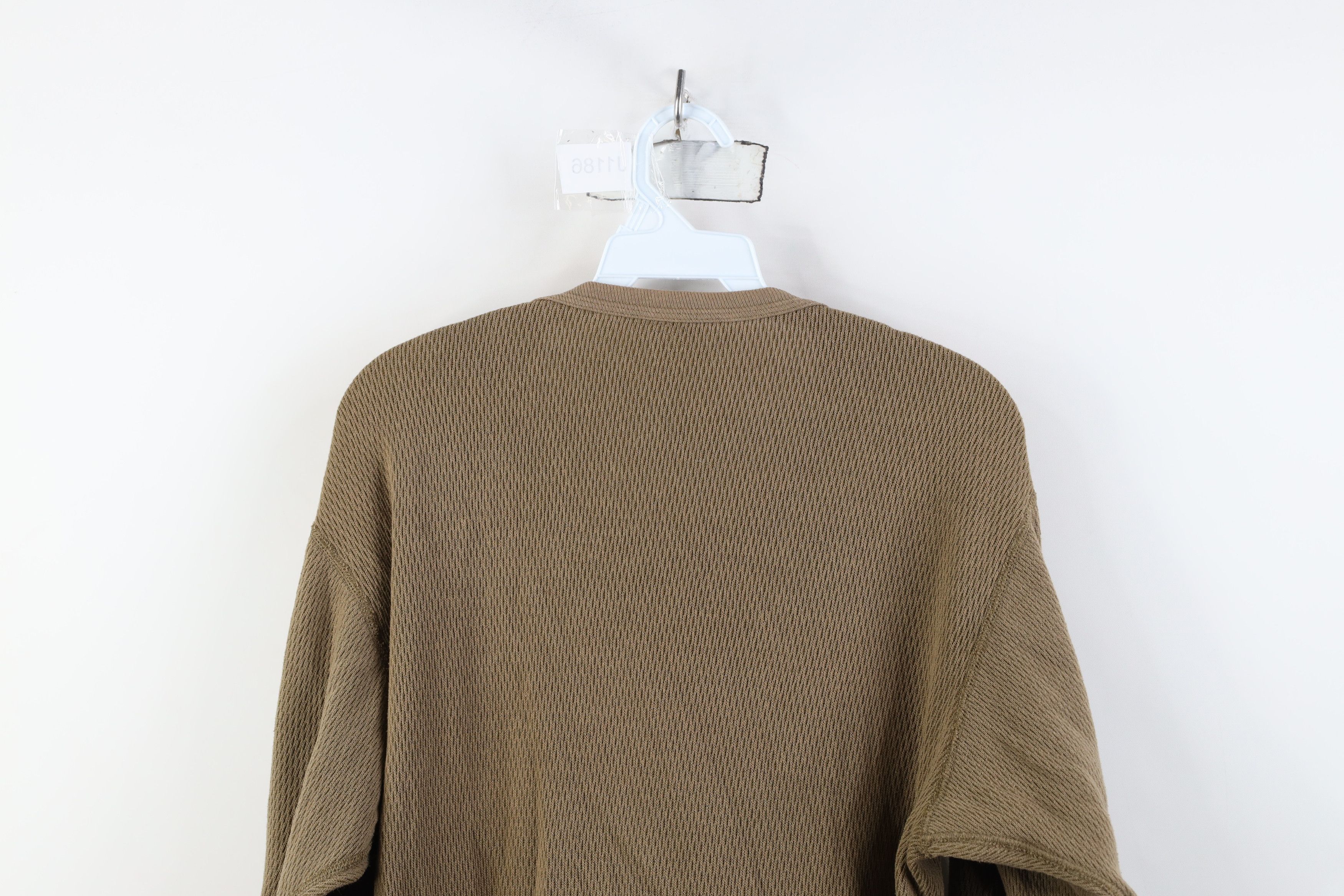 Vintage Vintage 90s Streetwear Waffle Knit Long Sleeve T-Shirt USA Size US XXL / EU 58 / 5 - 9 Thumbnail