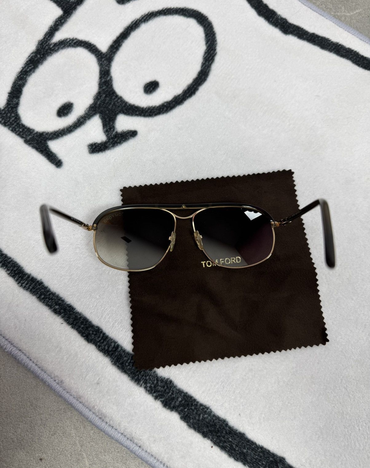 Tom Ford Tom Ford Sunglasses Russell TF234 Black Gold With Box Size ONE SIZE - 6 Thumbnail