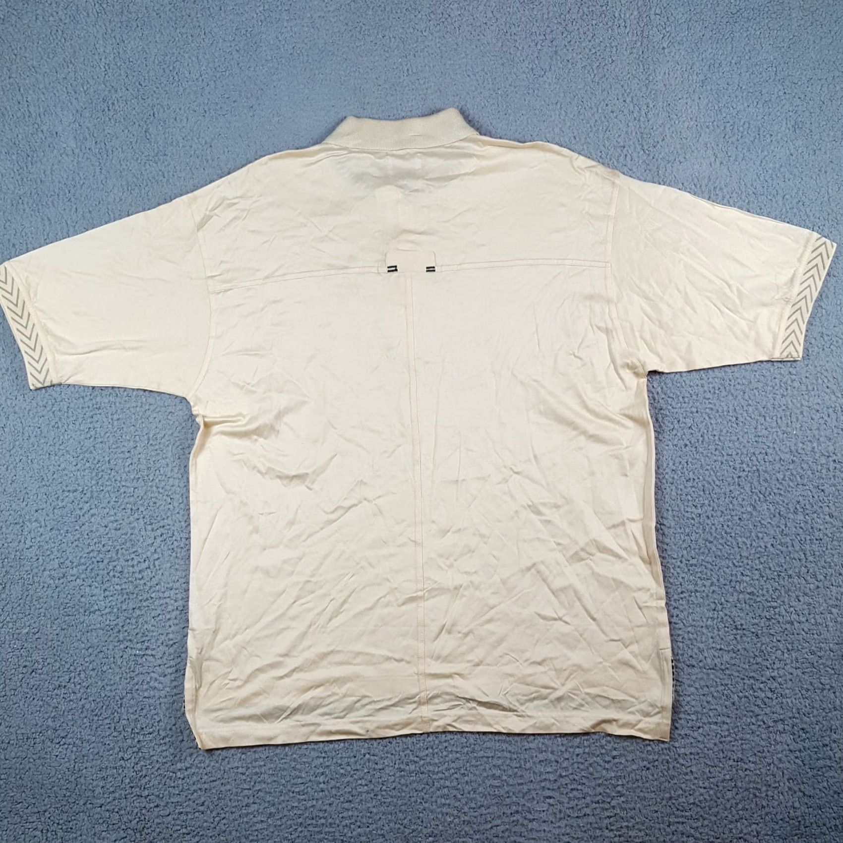 Vintage VINTAGE Sadock Polo Shirt Shirt Mens Beige Khaki 90s Grunge Preppy Oversized Collared Short Sleeve Size US M / EU 48-50 / 2 - 6 Thumbnail
