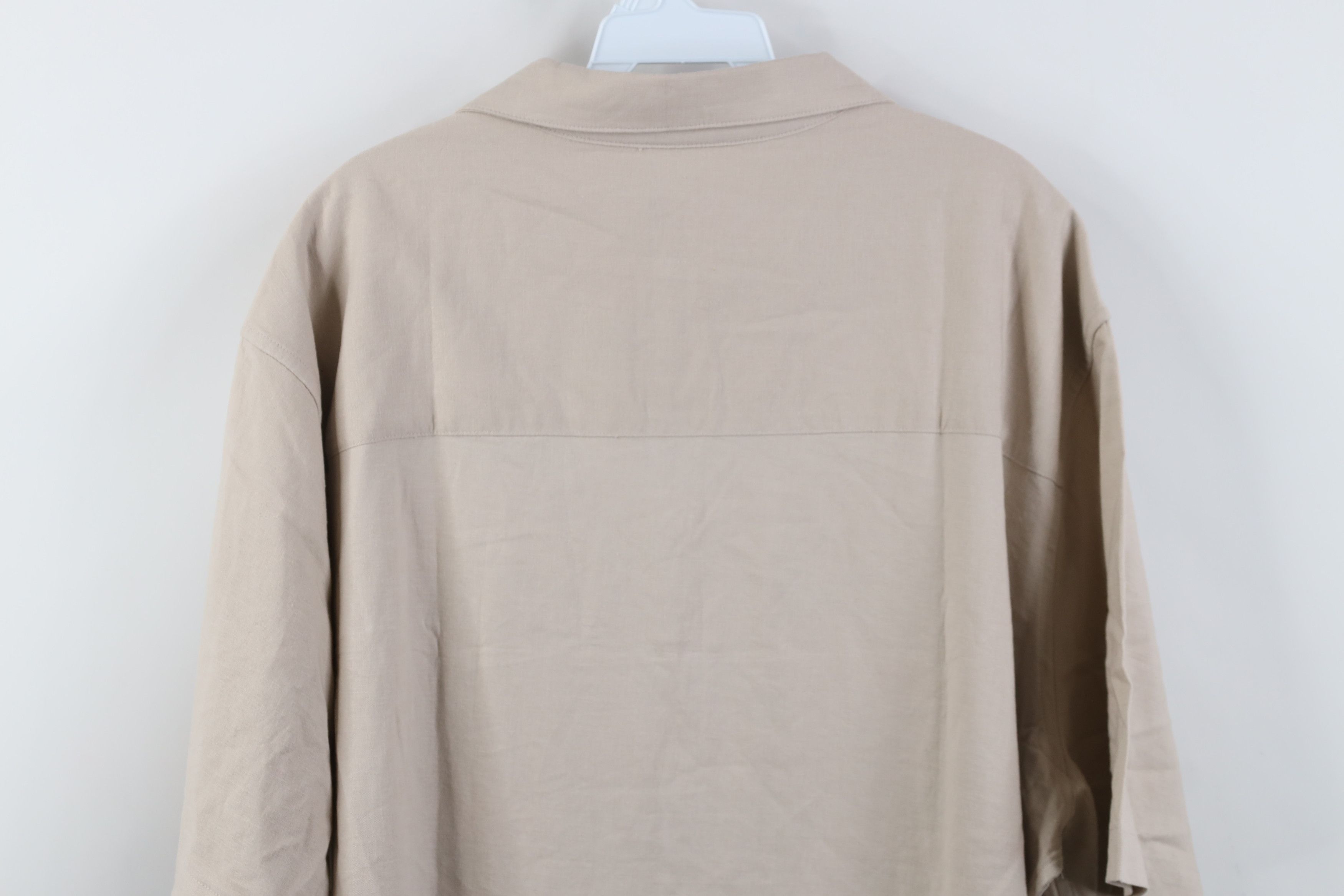 Gap Deadstock Vintage Y2K Gap Looped Collar Button Shirt Beige Size US XXL / EU 58 / 5 - 12 Thumbnail